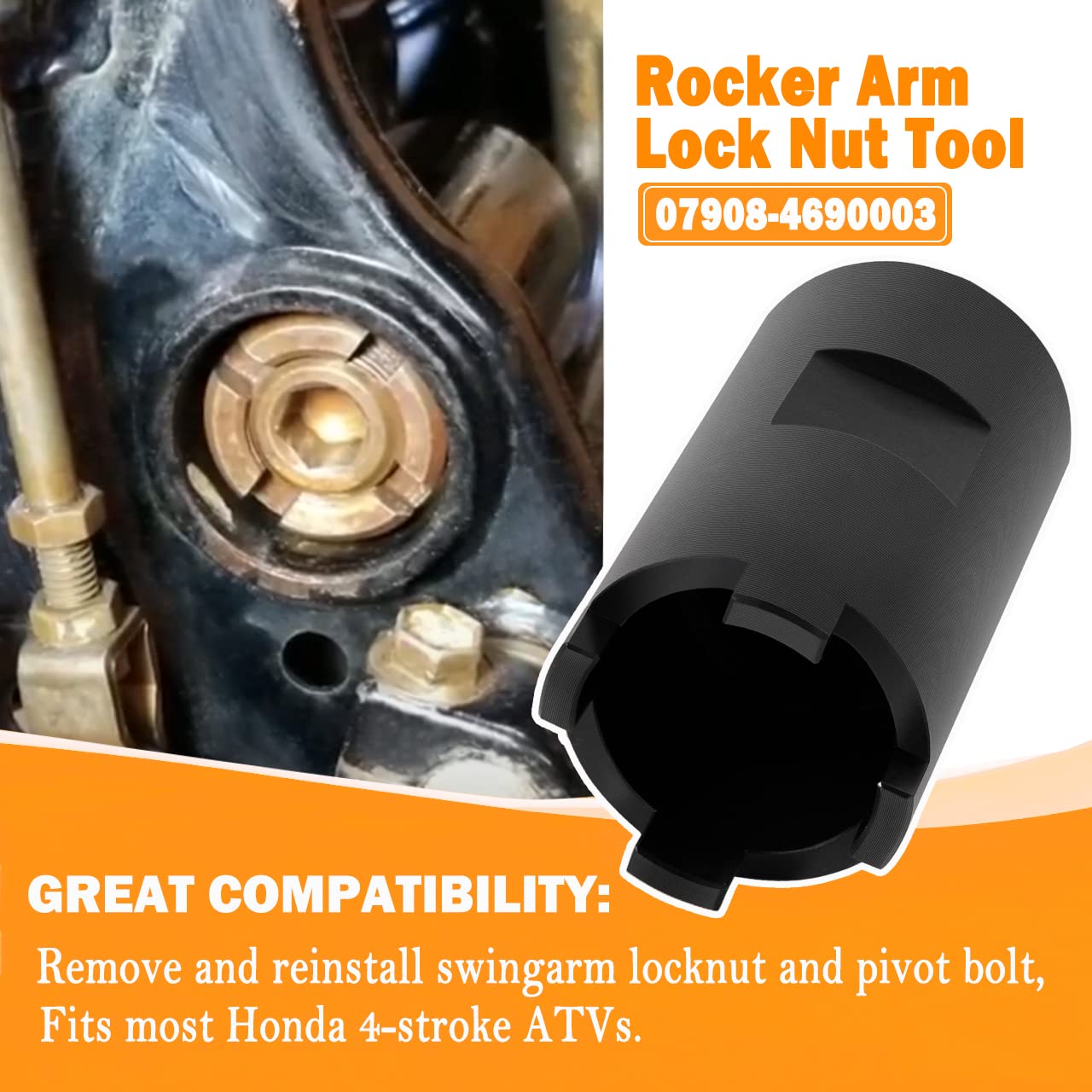 For Honda Atv 07908-4690003 Swingarm Pivot Bolt Lock Nut Removal Install Tool For Honda Recon/Rincon/Big Red Models / 250 Sx 3 Wheelers/Trx/Foreman/Rubicon/Rancher