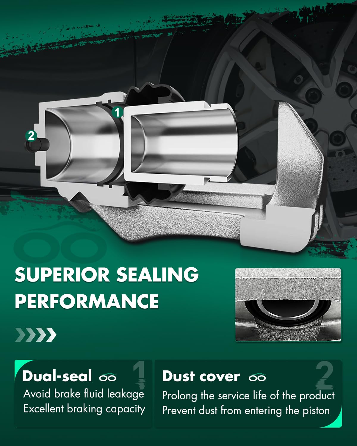 Scitoo Rear Right Brake Caliper With Bracket 19B3276 Compatible For Toyota Sequoia 2008-2017 For Toyota Tundra 2007-2017