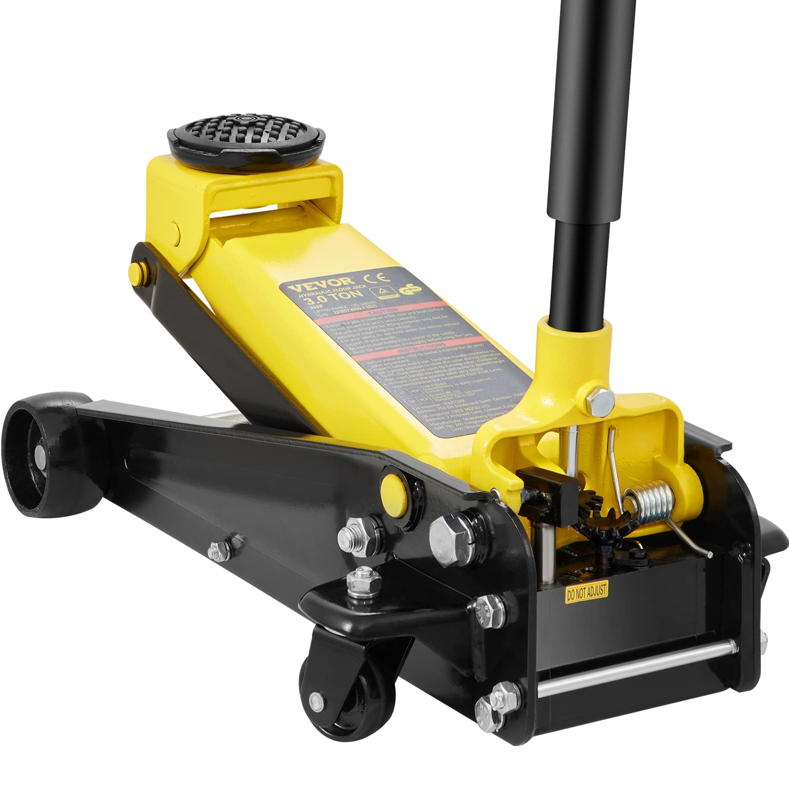 VEVOR 3 Ton Low Profile Floor Jack for All Terrain Vehicles, Heavy-Duty Steel Racing Jack with Quick Lift Pump, 5.12-20 Lifting 