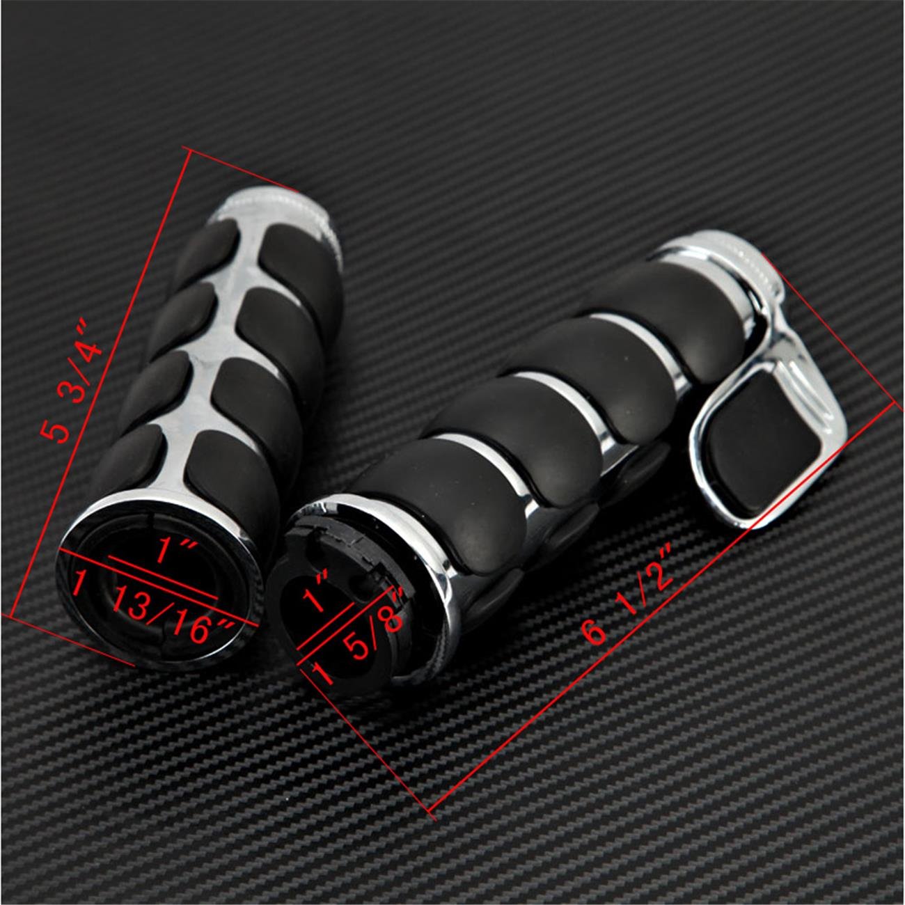 INNOGLOW Motorcycle Handlebar Grips 1'' 26mm Non-Slip Hand Grip with Throttle Assist for Harley Kawasiki Suzuki Cruisers Motorbi