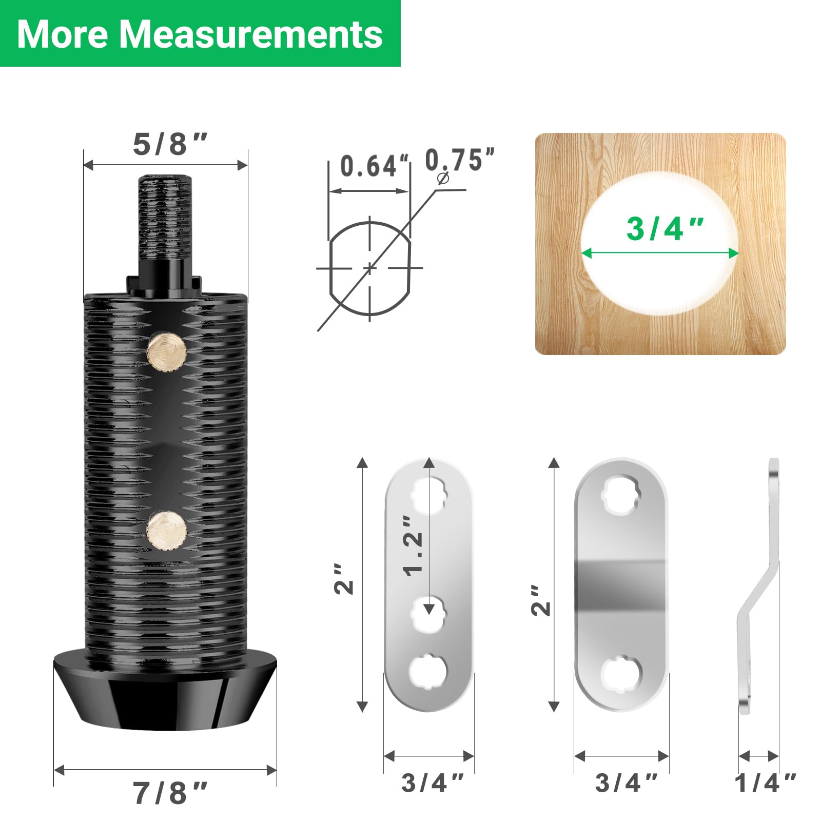 Cylinnda 10Pack Black Cabinet Lock With Keys, 1-1/2'' Rv Storage Locks Keyed Alike, Rv Locks For Storage Door, Camper Toolbox Rv