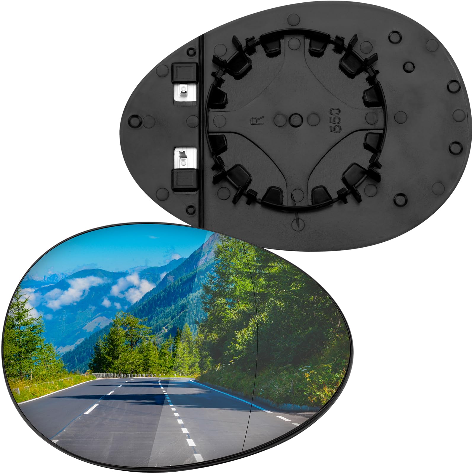 LOIYLLEN Passenger Side Mirror Replacement for Mini Cooper 2007 2008 2009 2010 2011 2012 2013 2014 2015 - Right Side Mirror Glas