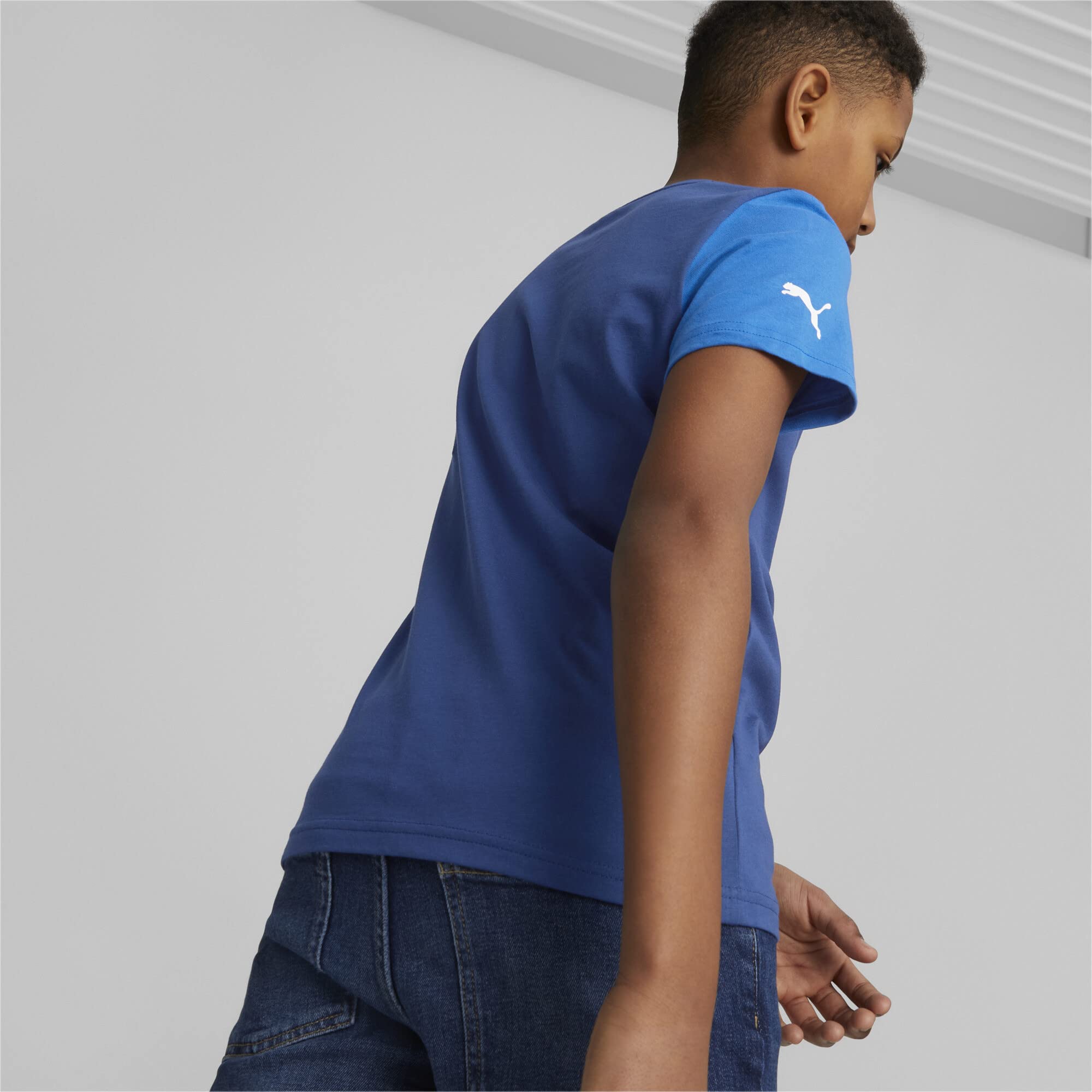 PUMA BMW M Motorsports Kids Essentials Logo Tee, PRO Blue-M Color, Small