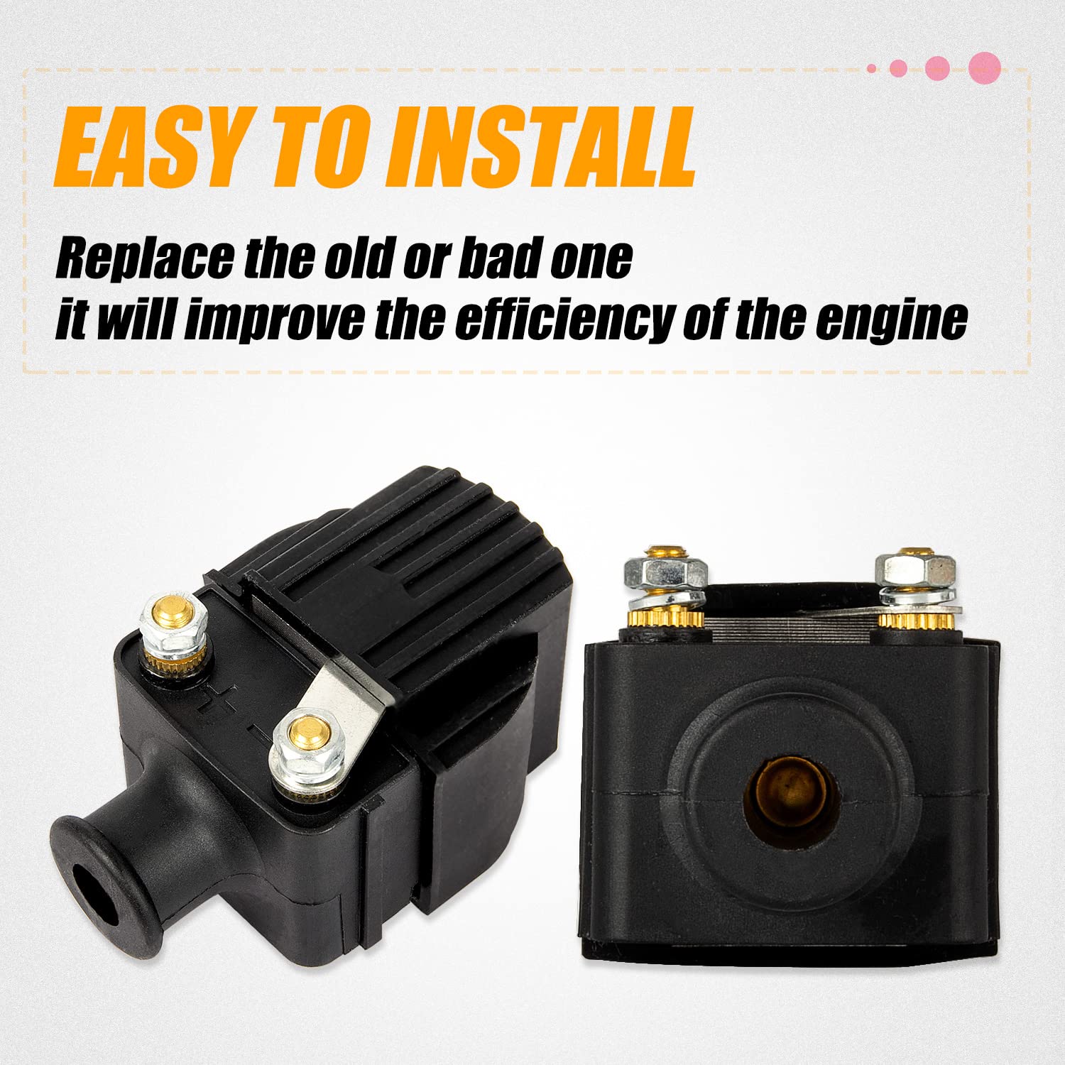 Ransoto 2Pcs 18-5186 Ignition Coil Compatible With Mercury & Mariner Outboard Boat 6-125Hp 140Hp V135 V150 210Cc Chrysler Force