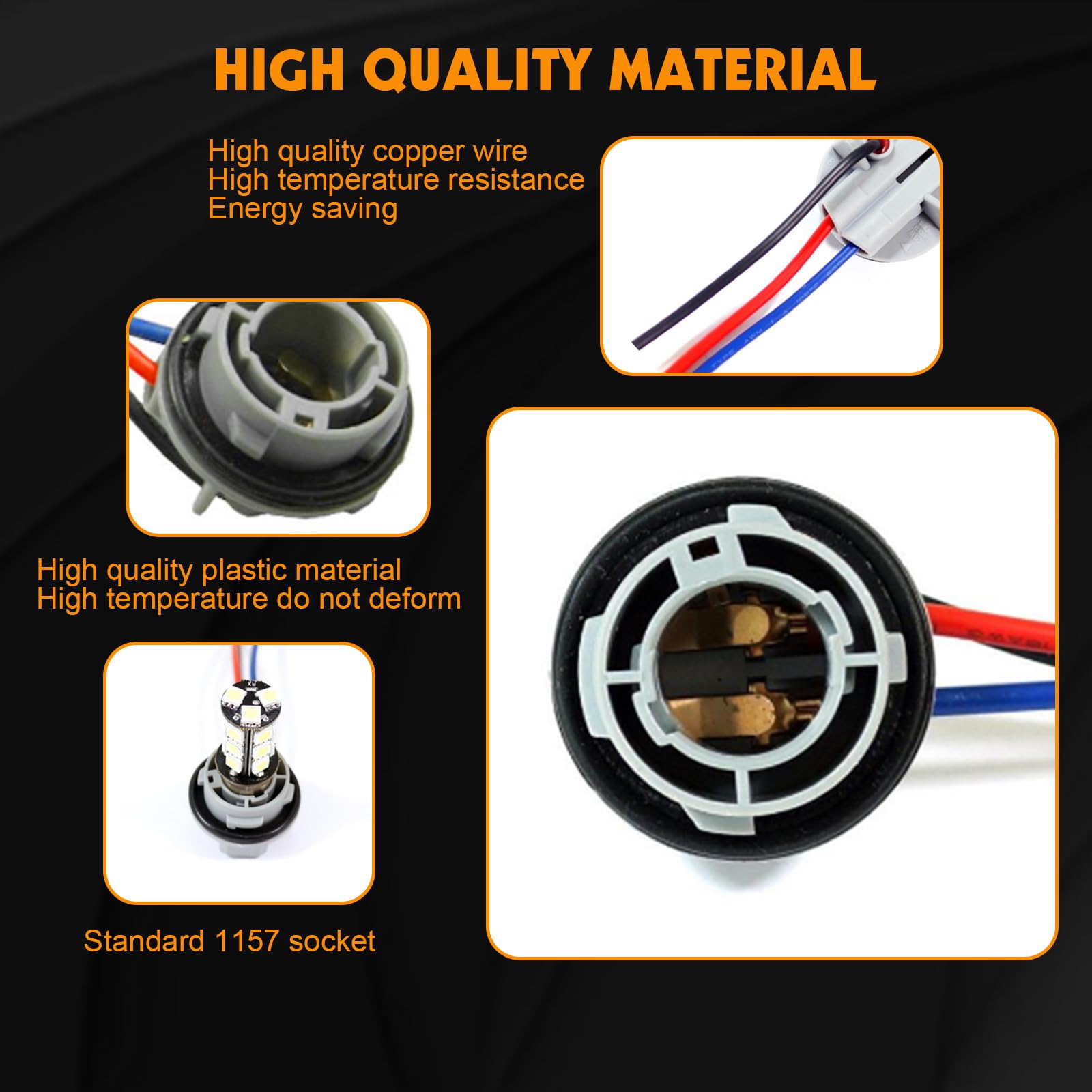 Xotic Tech 2pcs 1157 2057 2357 7528 Female Socket Wiring Harness Adapters, Extension Repair Replacement Retrofit for LED Bulbs,