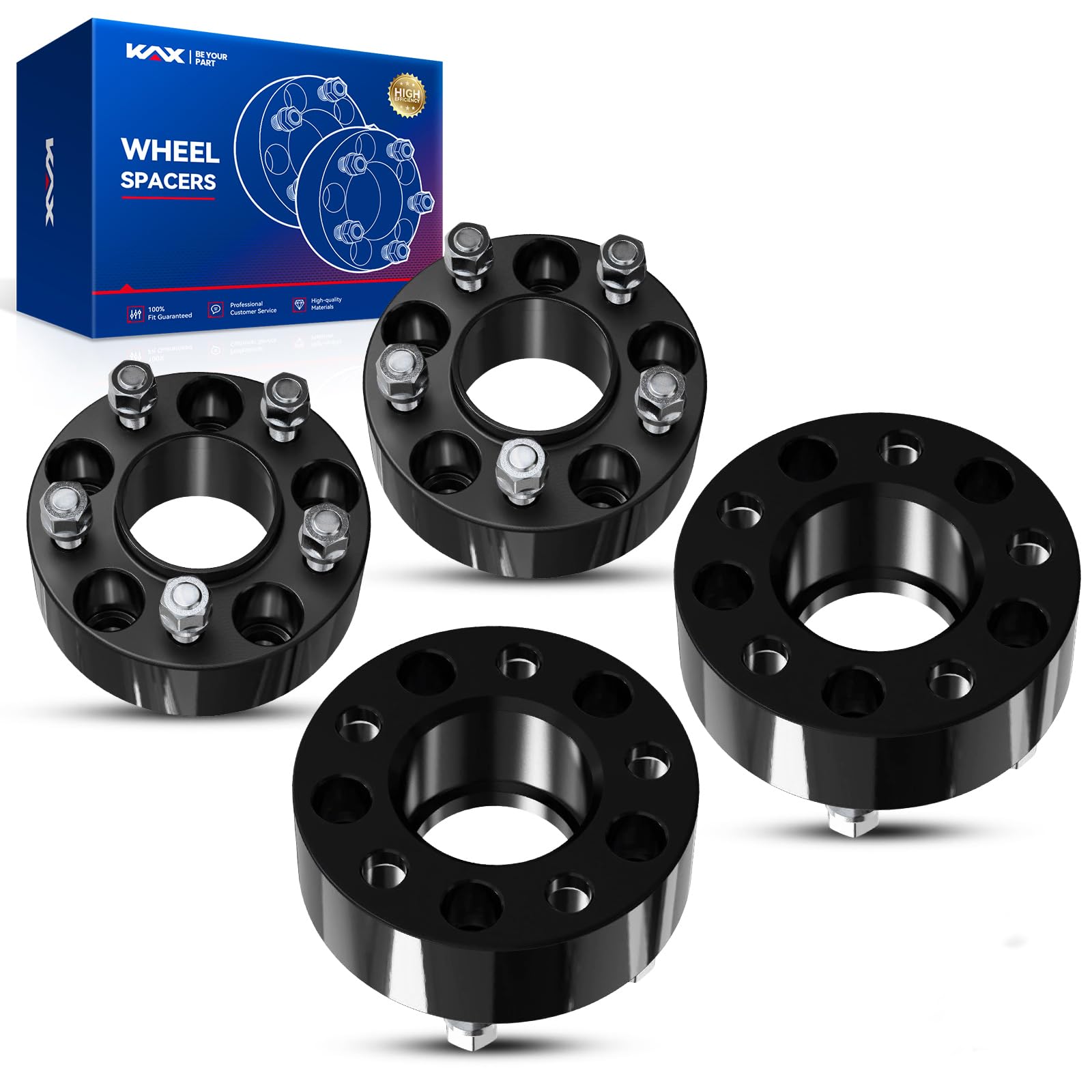 Kax 5X4.5 Wheel Spacers,Forged 2 Inch 5 Lug Hub Centric Wheel Spacers With 1/2'' X20 Studs 71.5Mm Hub Bore,Fit For Wrangler,Libe