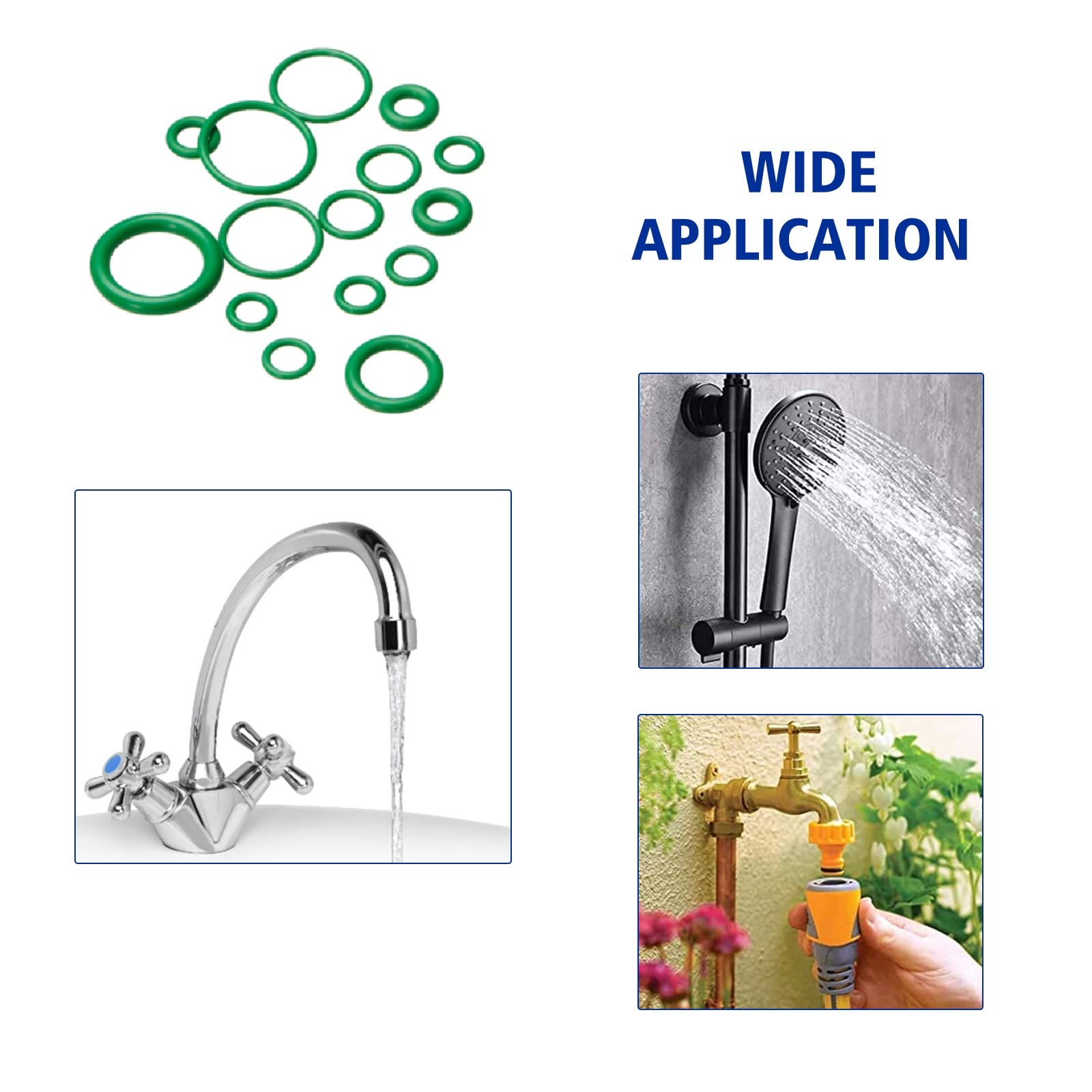 Busy-Corner Orings Kit 270 Pieces 18 Sizes Sae Inch Car Air Conditioning A/C O Ring Seals Rubber O-Rings Green