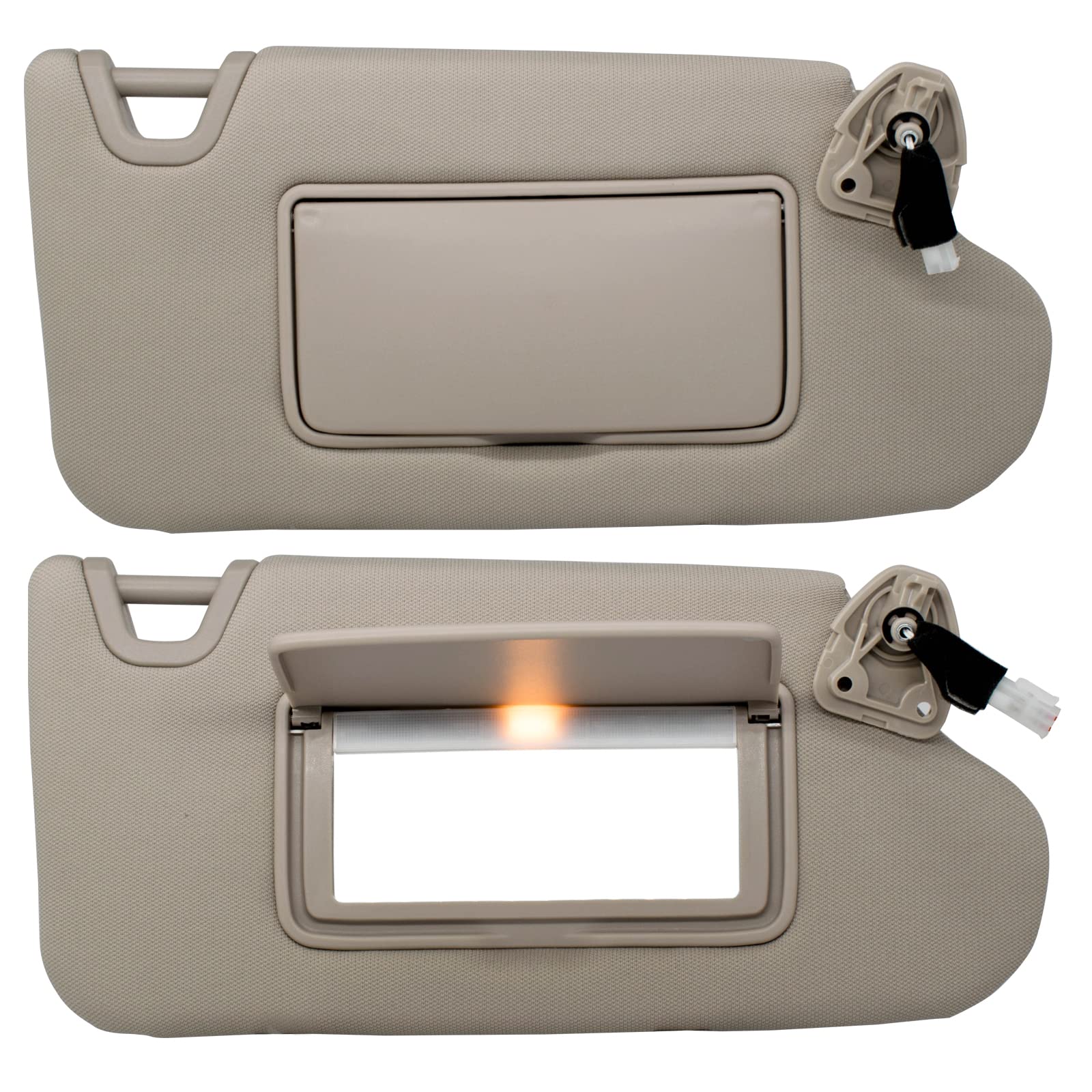 Nhiles Passenger Right Sun Visor Compatible With Nissan Altima 2013 2014 2015 2016 2017 2018 With Light, Without Sunroof 96400-3Ta2A Beige