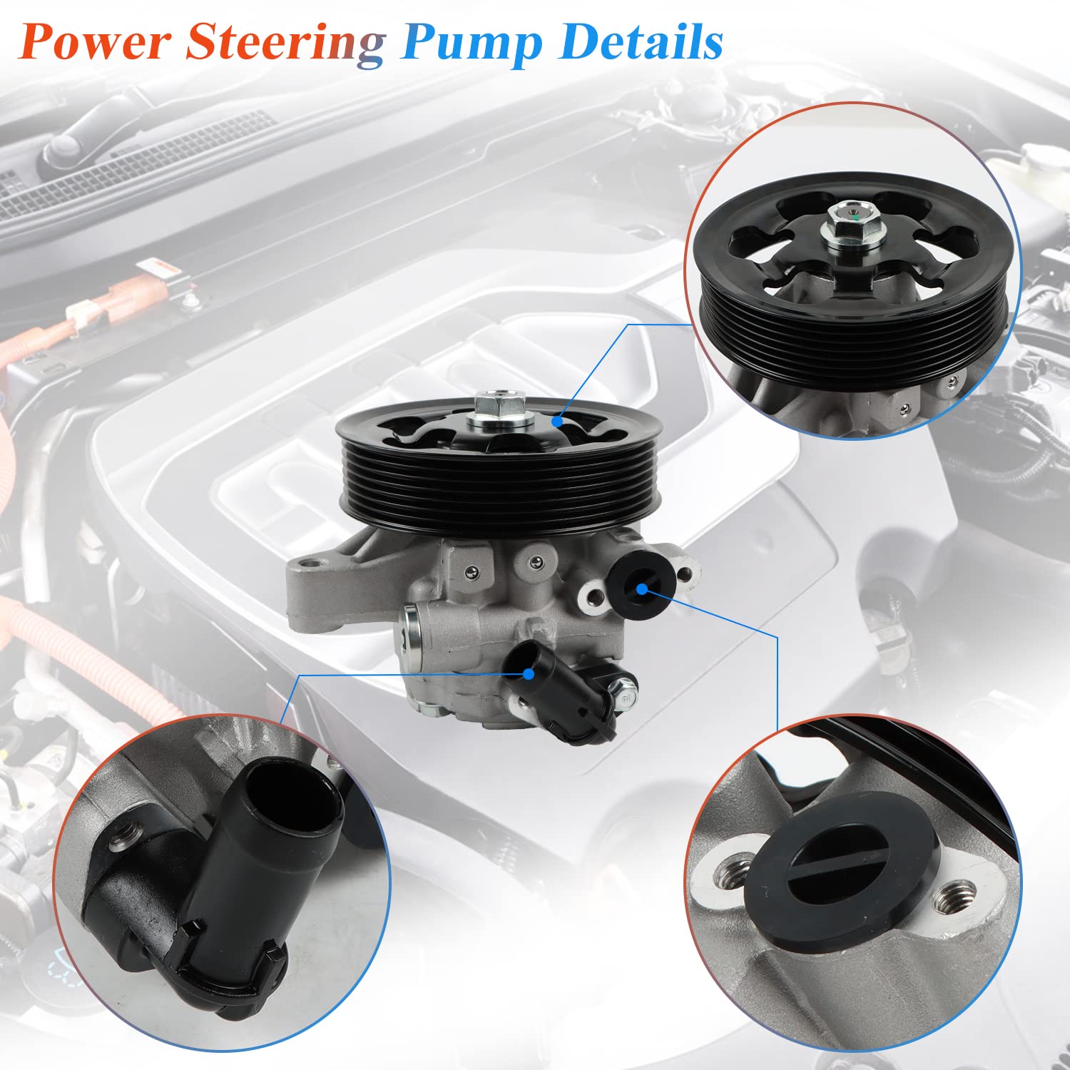 Daysyore Power Steering Pump 21-5456 With Pulley Fits For 2006 2007 2008 2009 2010 2011 Civic 1.8L, Oe-Quality Power Assist Pump, Replace Oe 21-5456 55-5822 56110-Rna-A01 36-215668