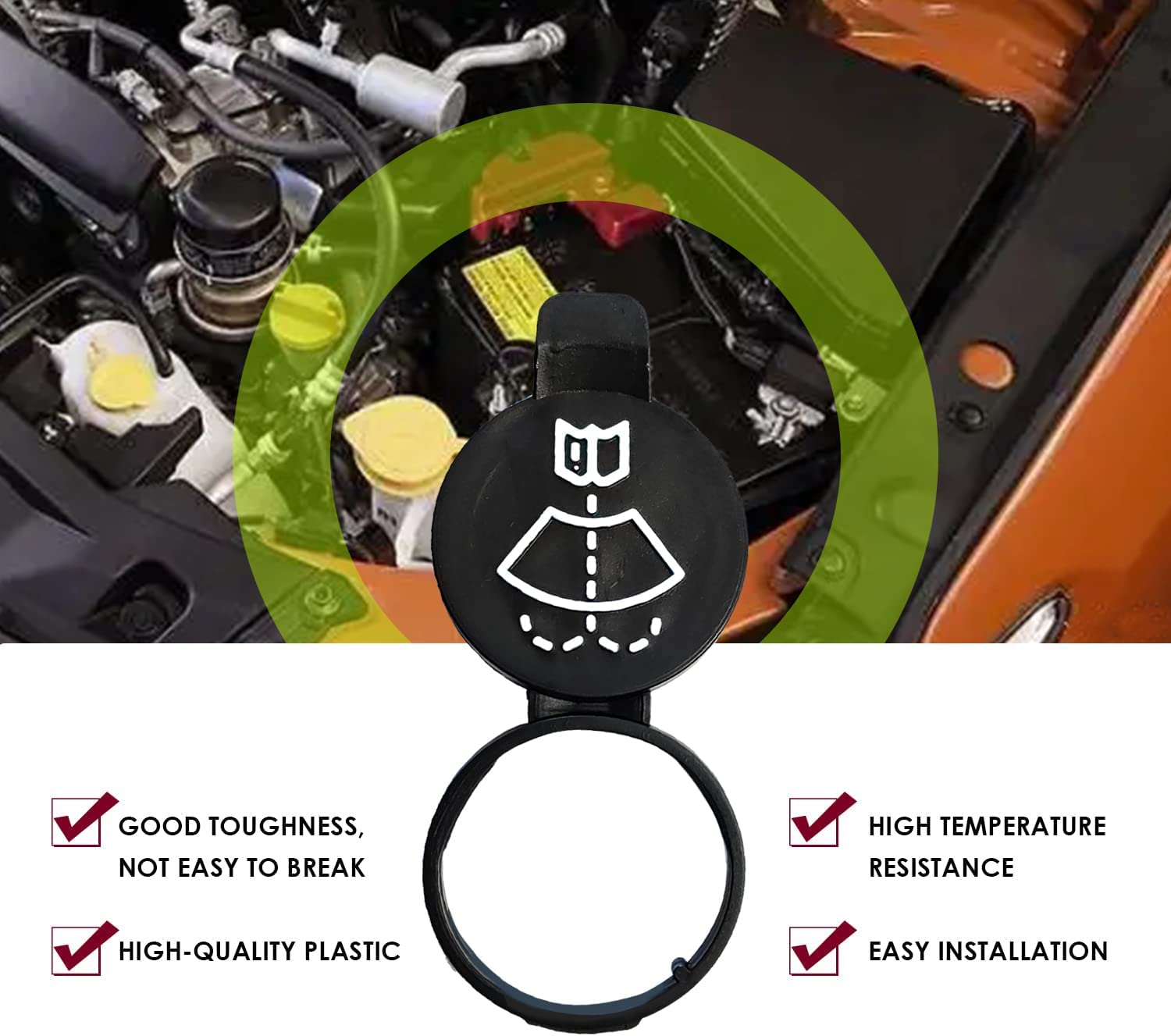 Rydowenna 2Pcs Windshield Wiper Washer Fluid Reservoir Tank Bottle Cap Replacement Cap Compatible With Gmc Chevrolet Buick Cadil