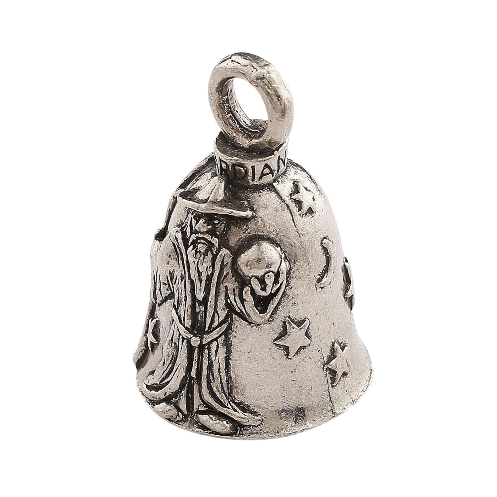 Guardian Bell Wizard Good Luck Bell W/Keyring & Black Velvet Gift Bag | Motorcycle Bell | Lead-Free Pewter | Good Luck Gift To F