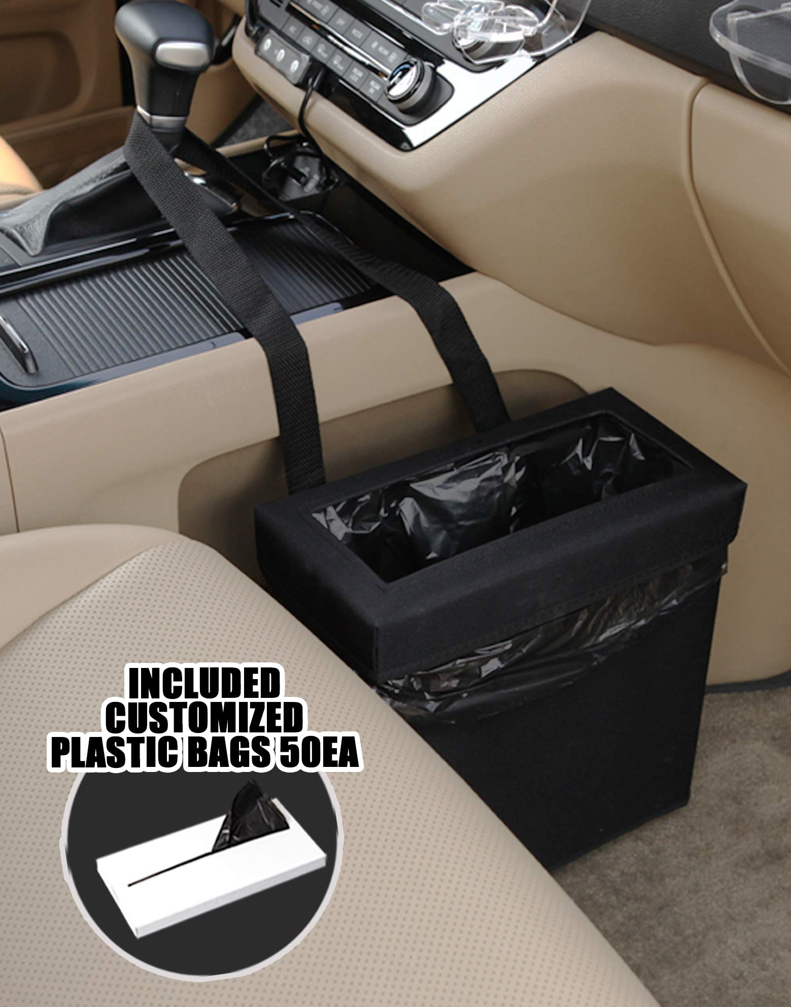 Kmmotors Aladdin Sturdy Car Trash Can, Garbage Can, Trash Bags Included (Medium)