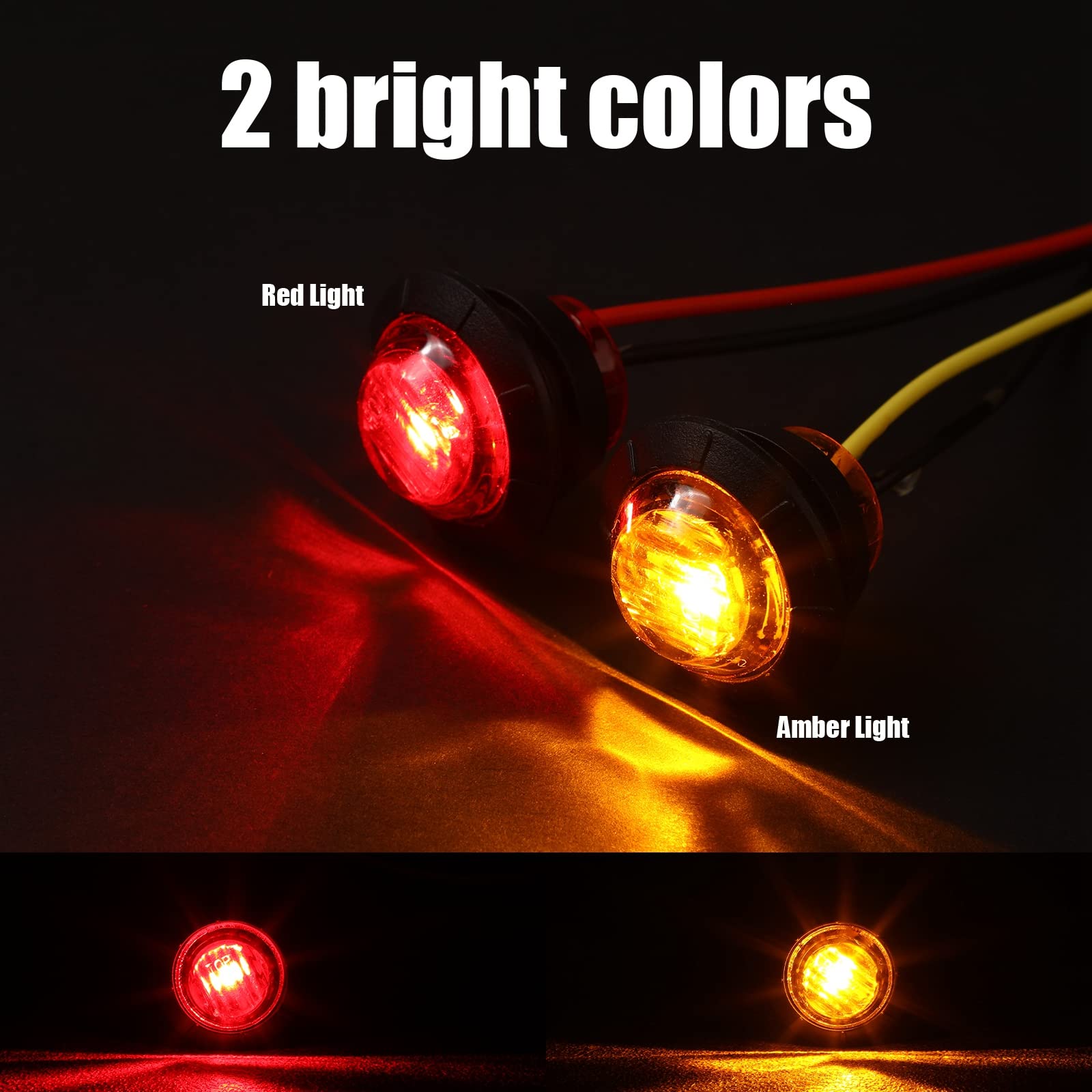 150 Pieces 3/4 Inch Round Mini Surface Mount Led Side Marker Lights Led Marker Lights Trailer Side Marker Lights For Truck Boat