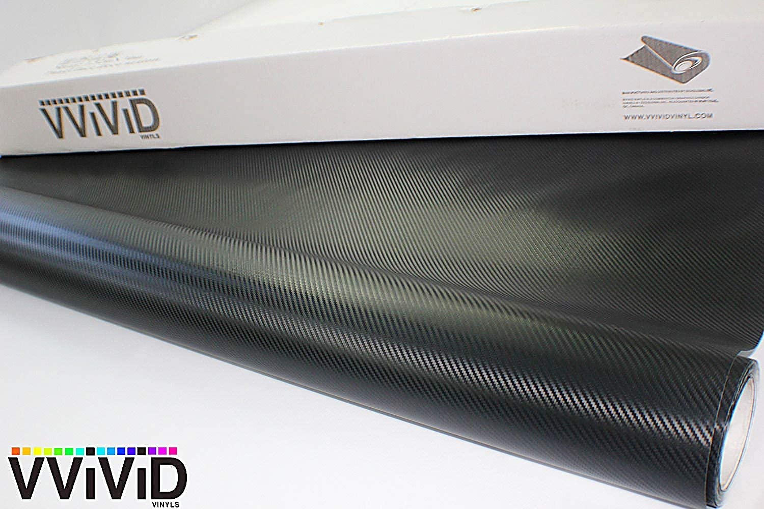 VVIVID XPO Black Carbon Fiber Car Wrap Vinyl Roll Featuring Air Release Technology (13ft x 5ft)
