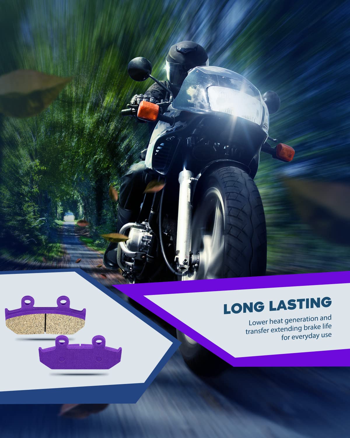 Eccpp Brake Pads Fit For Honda Gl 1500 Goldwing 1500 Se L 1988-2000, Front And Rear Carbon Fiber Brake Pads