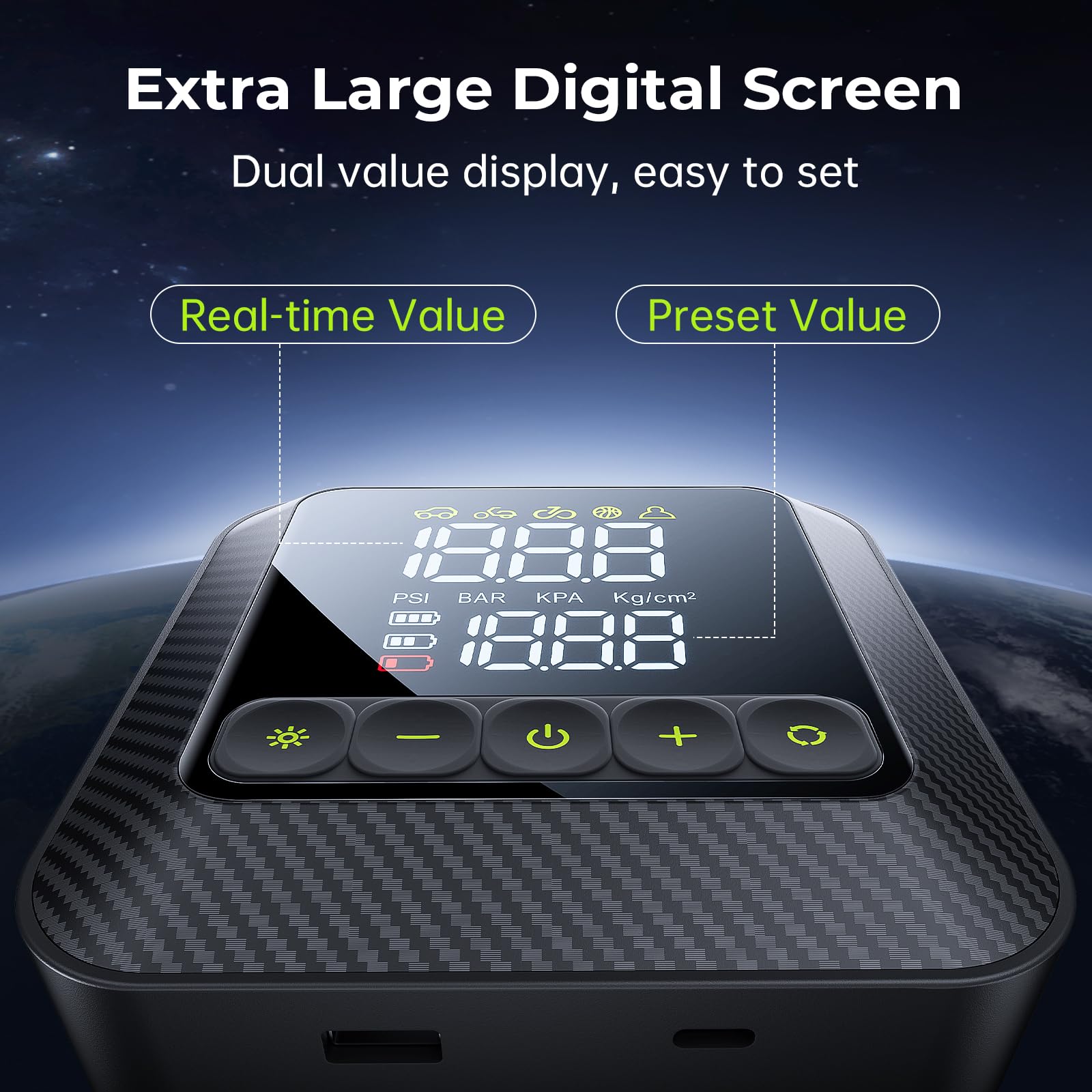 Syncwire Tire Inflator Portable Air Compressor 150Psi Air Pump For Car Tires [3X Faster] Inflation Electric Smart Tire Pump With