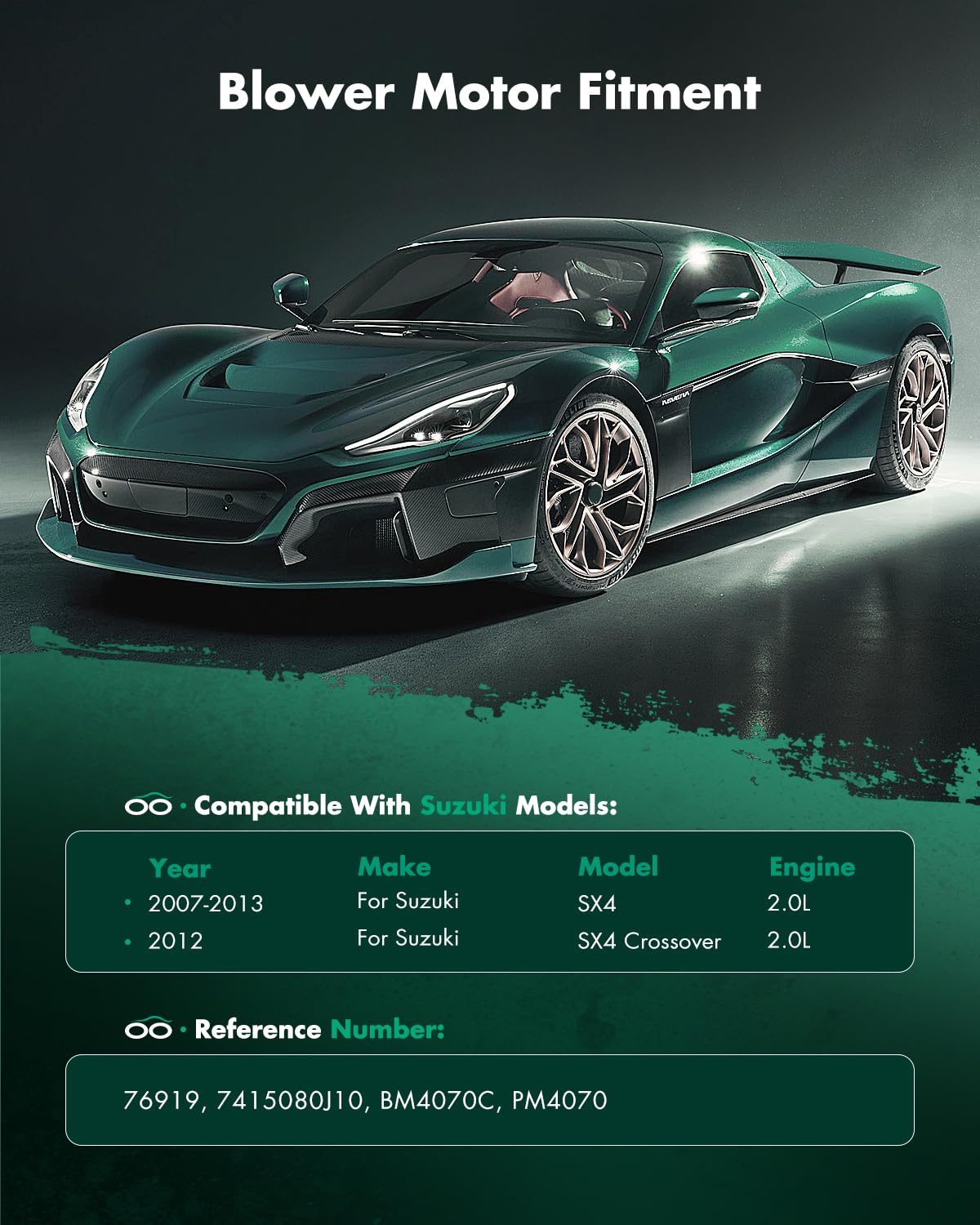 Scitoo 74150-80J10 Hvac Blower Motor With Fan Cage For Suzuki For Sx4 Crossover L4 2.0L 2012,For Suzuki For Sx4 L4 2.0L 2007 200