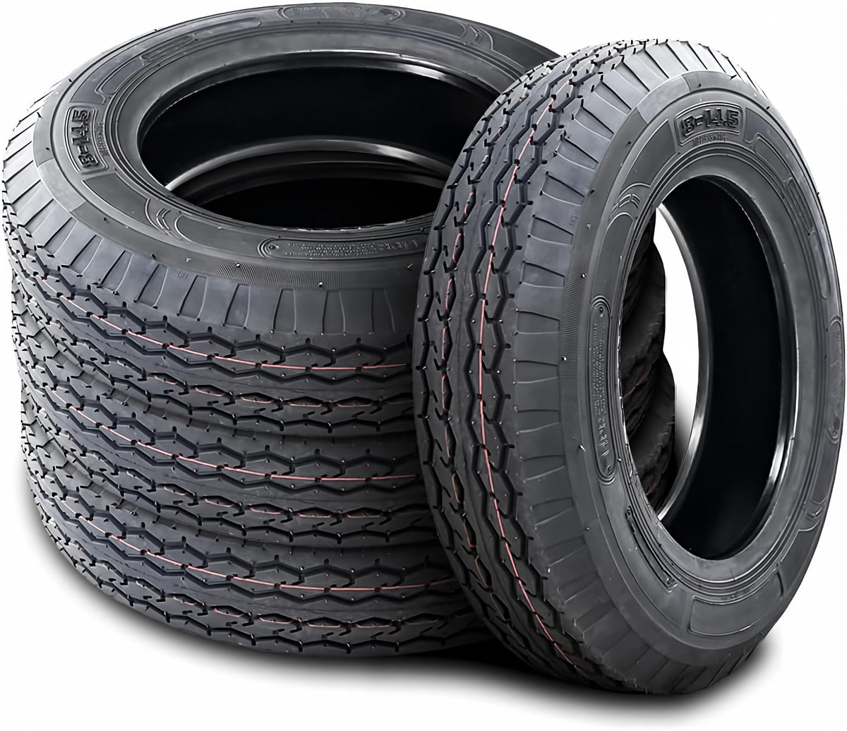 Set of 4 (FOUR) Nama NM519 Premium Trailer Mobile Home Tires-ST8-14.5 8X14.5 Load Range G LRG 14-Ply BSW Black Side Wall