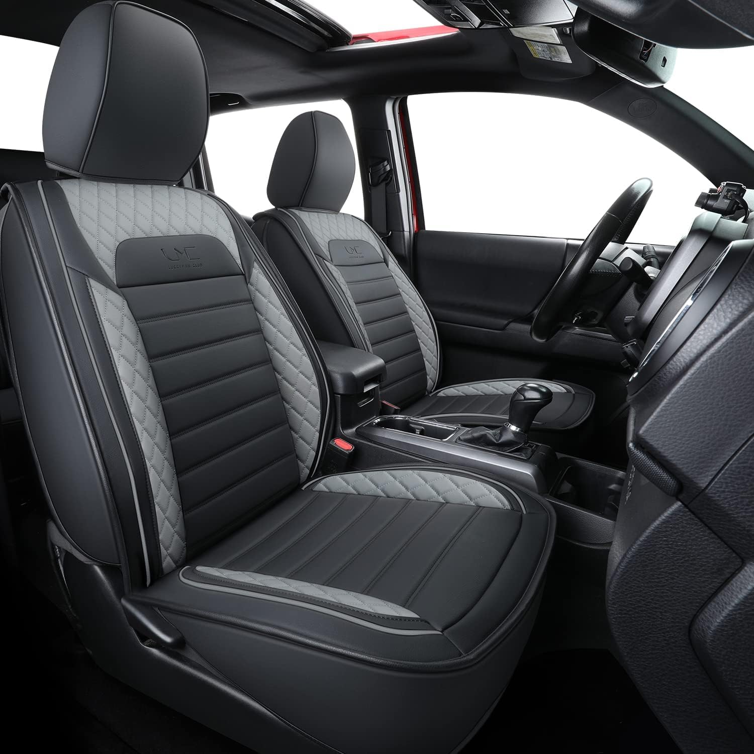 Luckyman Club S08-Qe Tacoma Seat Covers, Fit For 2005-2023 Tacoma Crew Cab/Double Cab Sr Sr5 Trd Sport Trd Off-Road Prerunner Wi