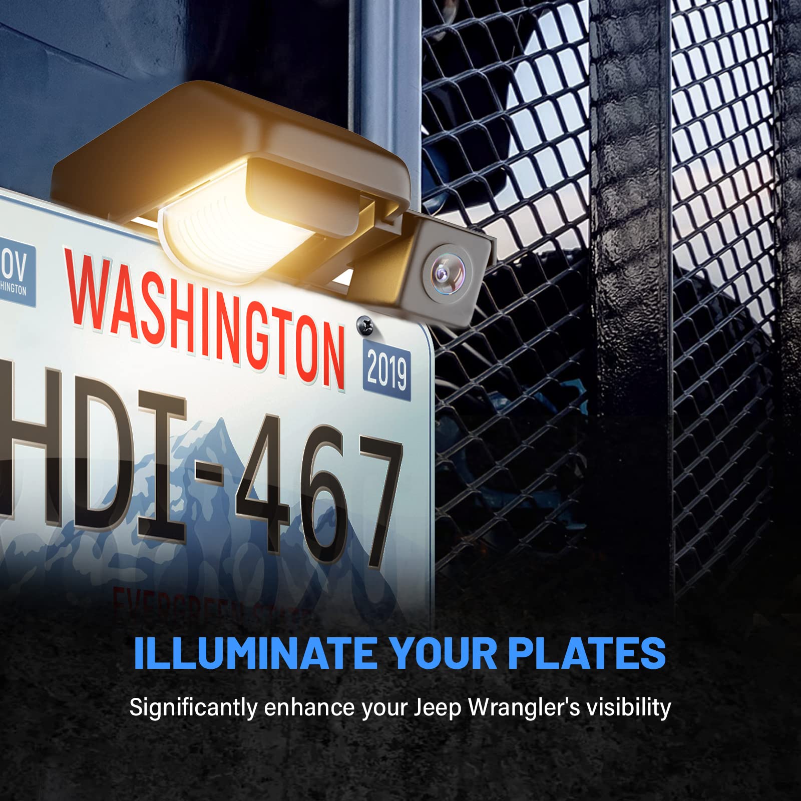 Eway Safety License Plate Backup Reverse Camera For Jeep Wrangler Jk Jku 2007-2018 Rear View Cameras Waterproof Easy Mount W/Par