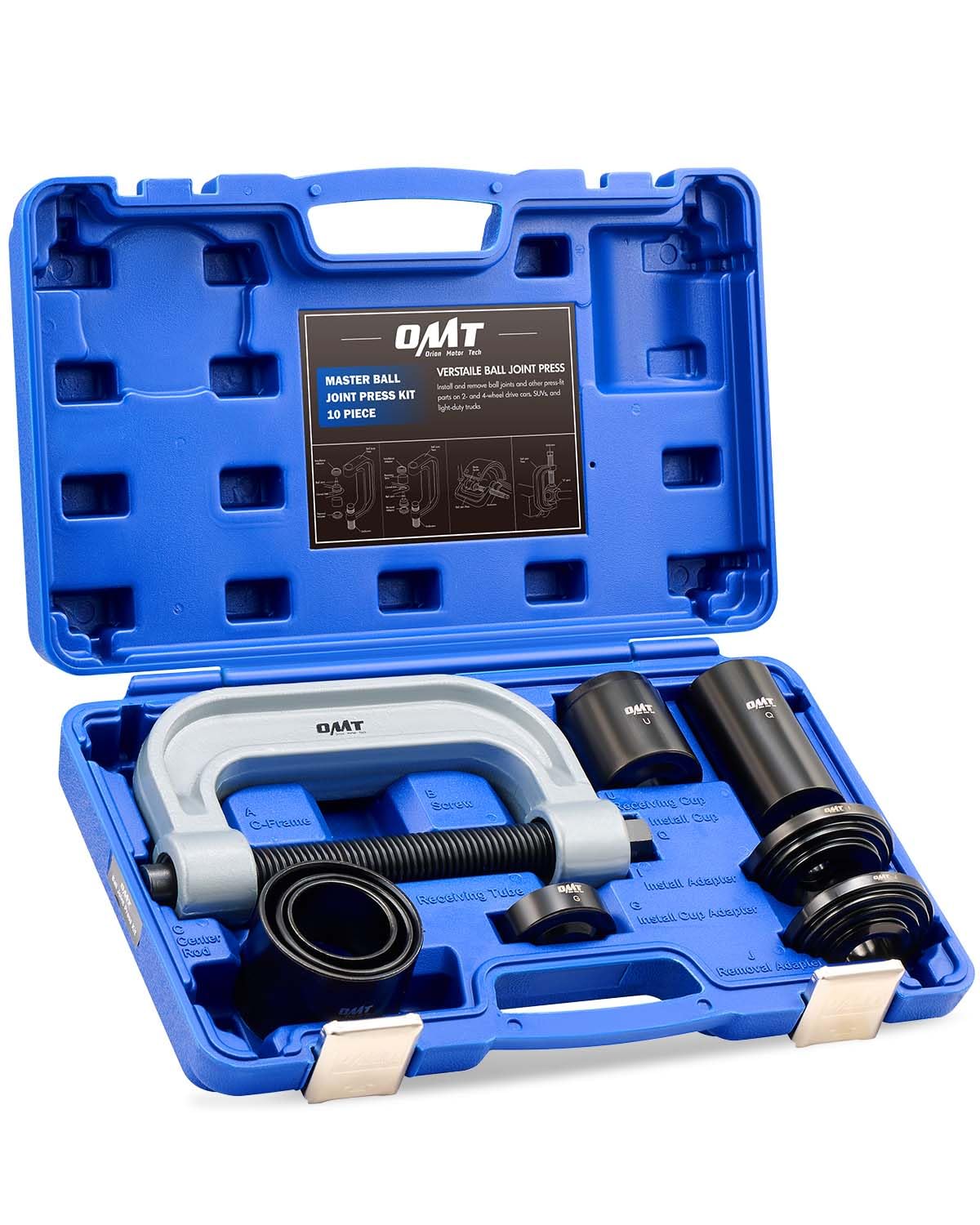 Orion Motor Tech Heavy Duty Ball Joint Press & U Joint Removal Tool Kit with 4x4 Adapters, for Most 2WD and 4WD Cars and Light T