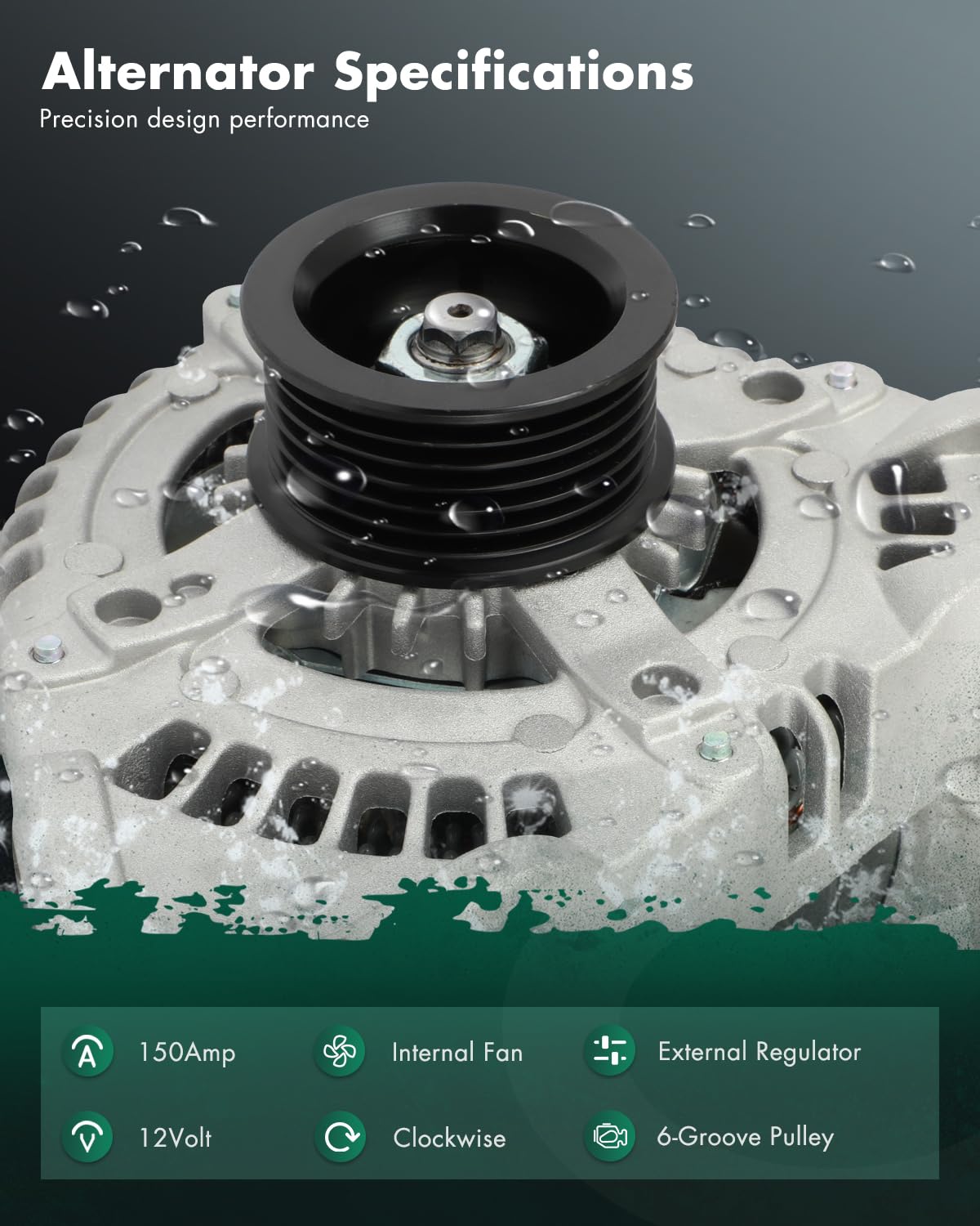 SCITOO Alternator Fits for Jeep Grand Cherokee 2007 2008 2009 2010 5.7L 6.1L, for Commander 2007-2010 5.7L- 12V 150Amp CW 6-Groo