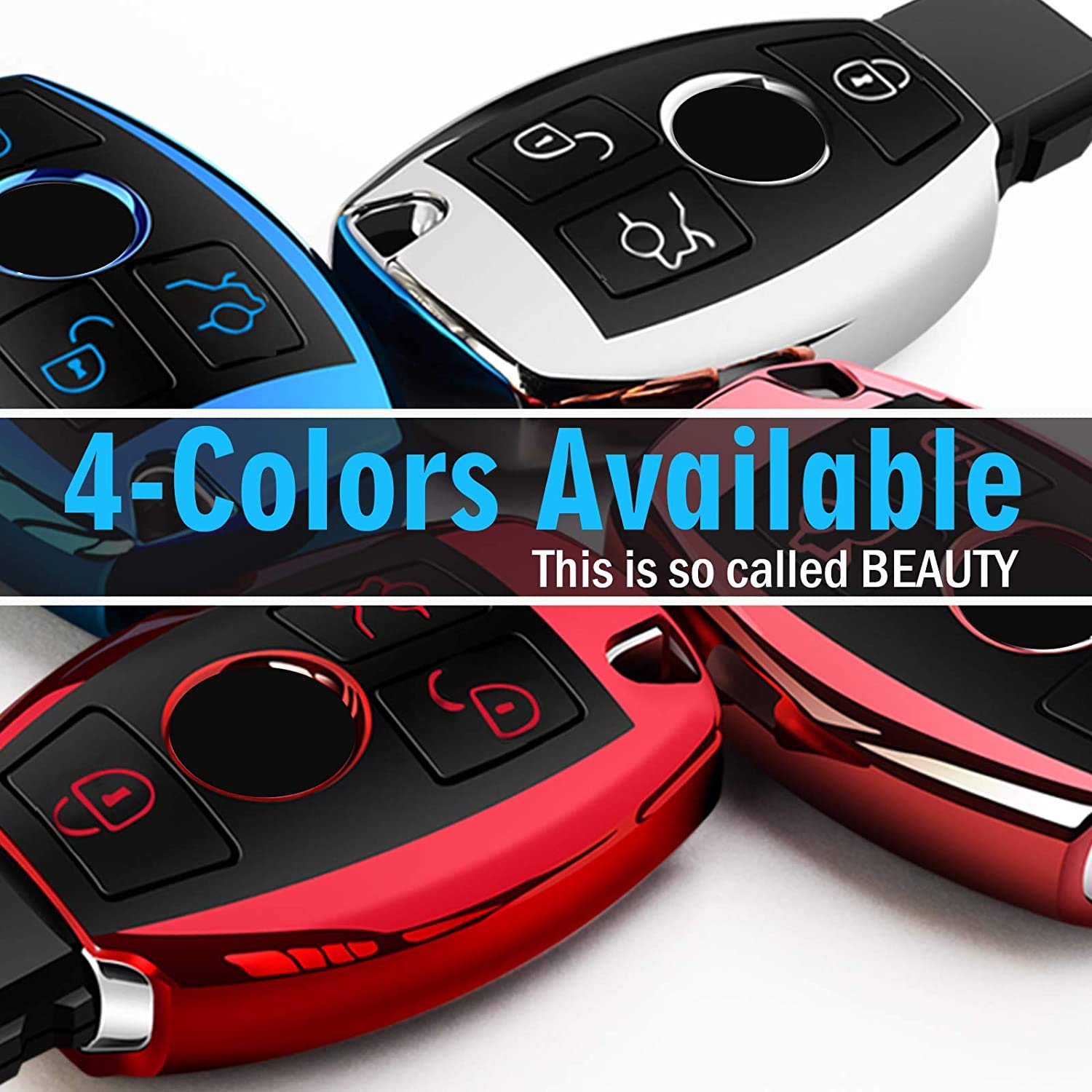 Tukellen For Mercedes Benz Keychains With Key Fob Cover Special Soft Tpu Key Case Cover Protector Compatible With Mercedes Benz