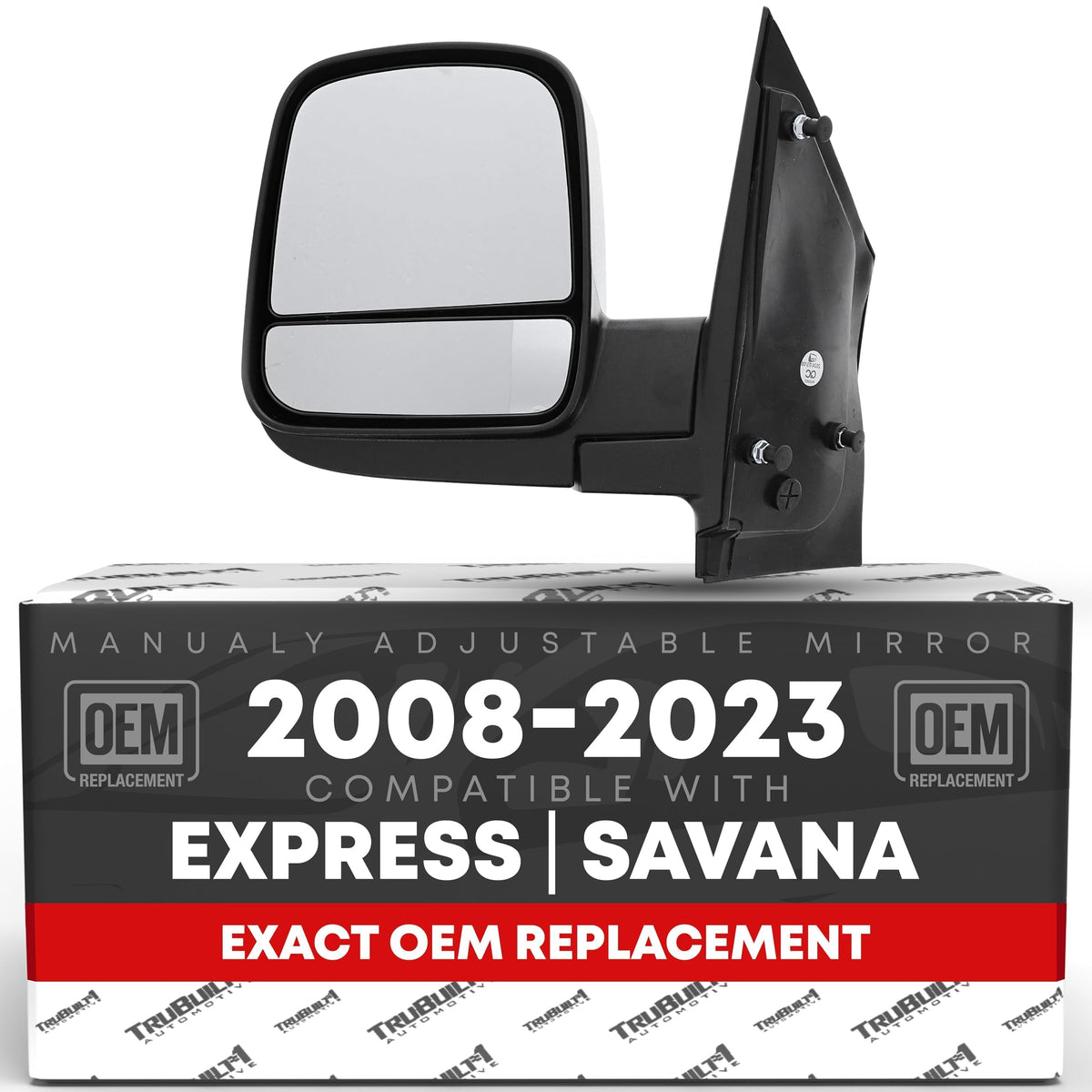 Driver Side Mirror Compatible with 2008-2015 Chevrolet Express & GMC Savana 1500, 2008-2021 Express & Savana 2500 3500, Manual F