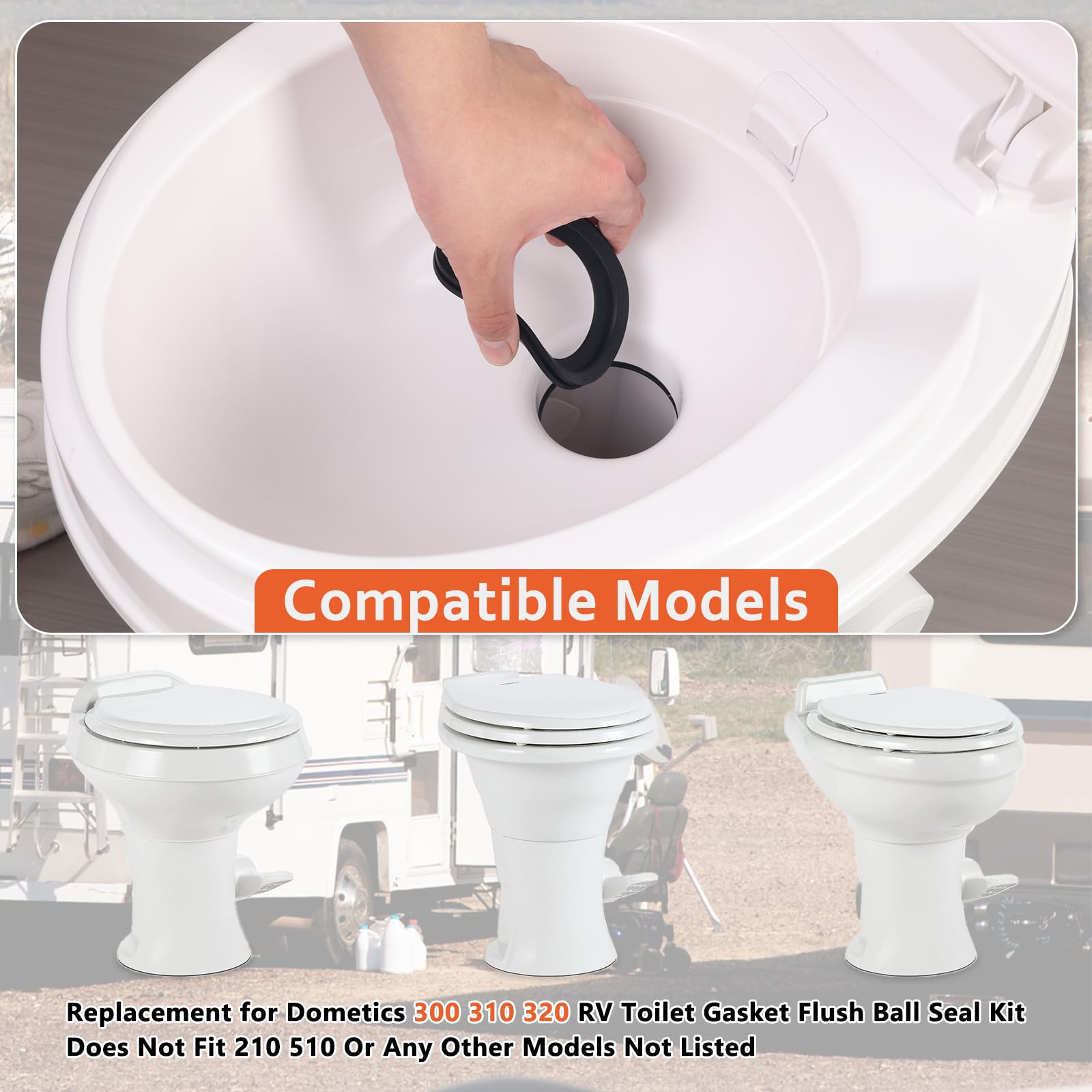 Boeemi Rv Toilet Seal Kit Replacement 385311658 Flush Seal For Dometics 300 310 320 Series Parts Solve The Leakage Problem, 2 Pa