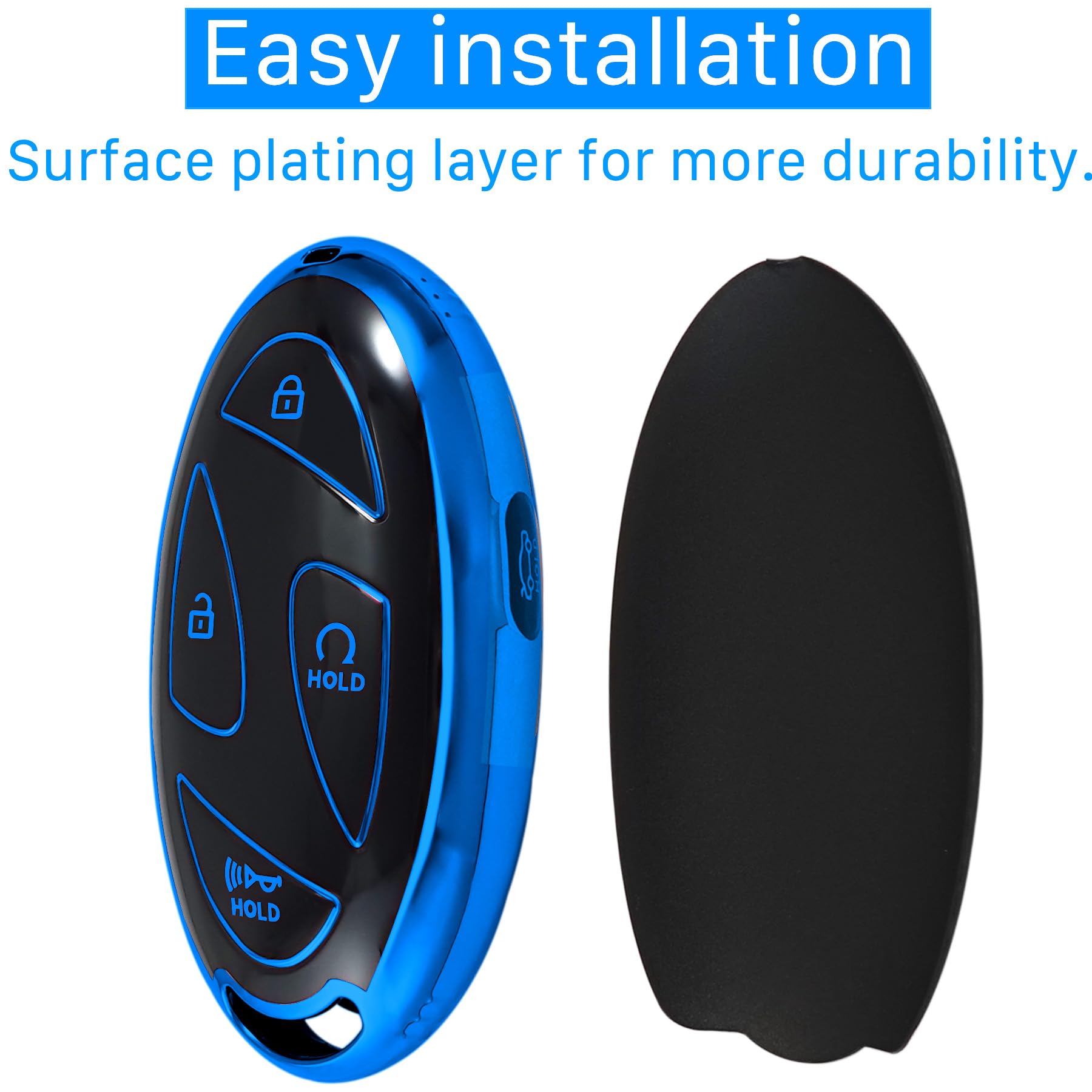 Kirsnda For Hyundai Key Fob Cover With Keychain, Tpu Protection Case Compatible With Ioniq 6, Grandeur Gn7, Kona 2023, 2024 Smar