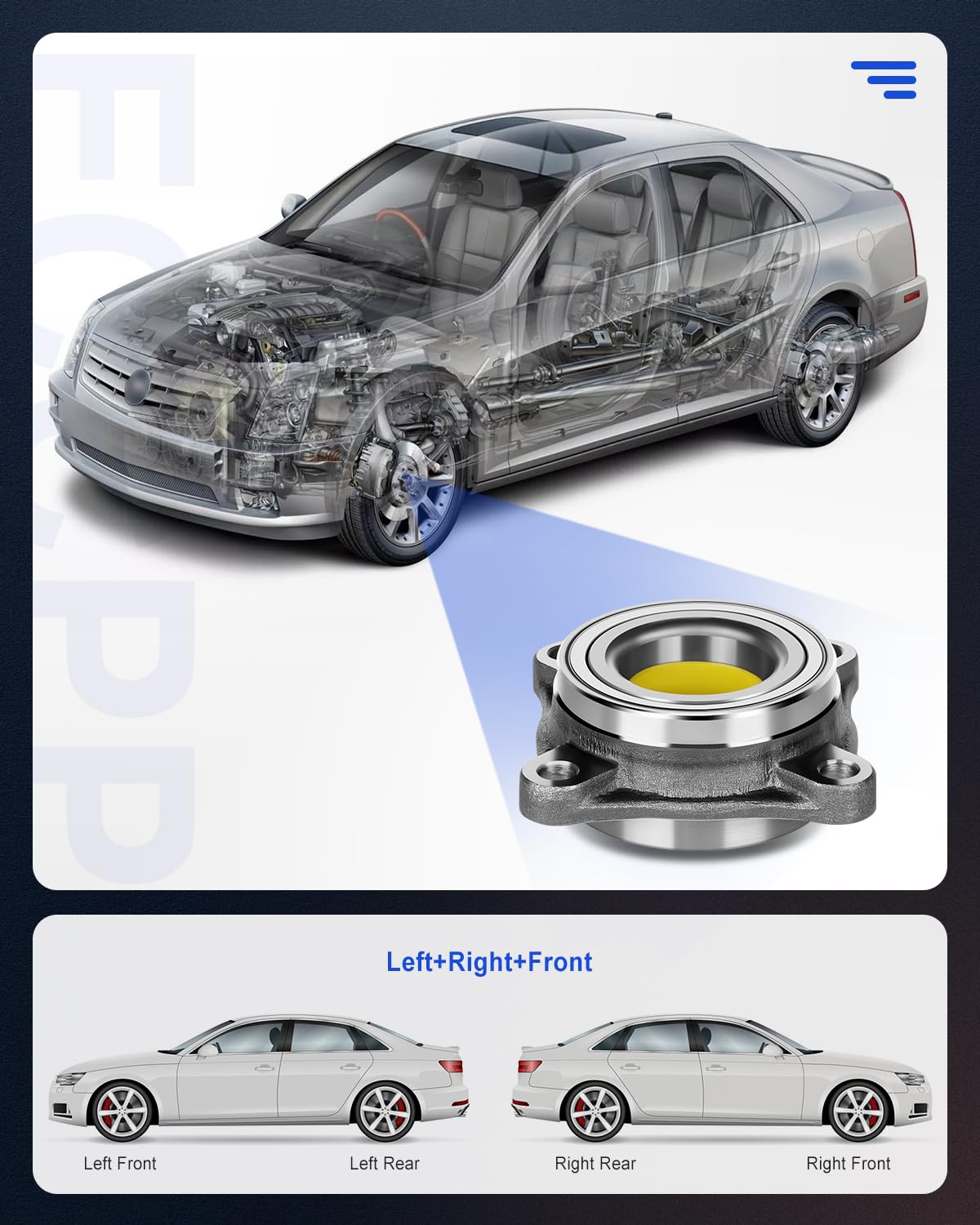 ECCPP Replacement for New Complete Front Wheel Hub Bearing Assembly 4 Lugs w/ABS for 2010-2013 for TOYOTA Lexus 515040 2pcs