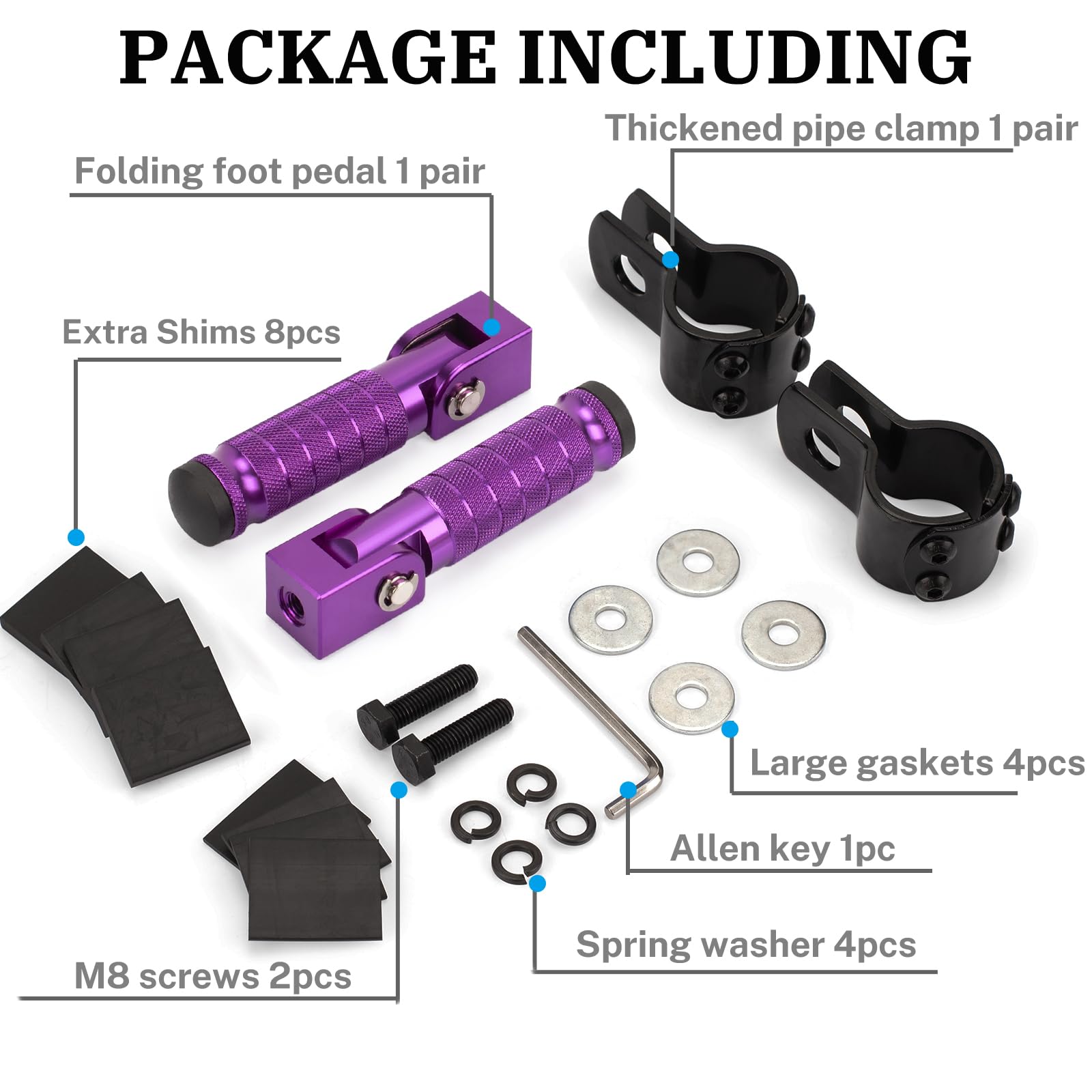 XINGWU M8 Motorcycle Foot Pegs 90 Degree Foldable Footpegs CNC Anti-Skid Footrest Universal for Yamaha Honda Suzuki Aprilia Elec