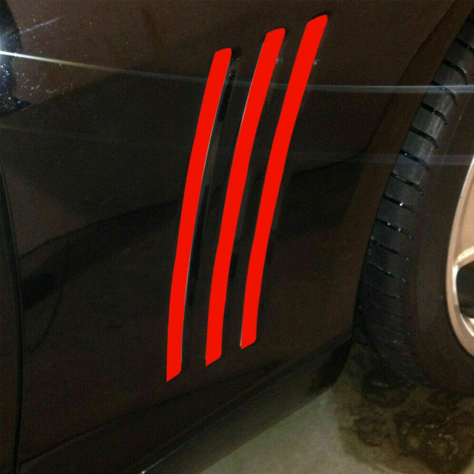Xotic Tech 6Pcs Car Body L&R Side Vent Insert Stripe Decal Vinyl Inlay Side Vent Gill Sticker Compatible With Chevrolet Camaro 2010-2015 (Red)