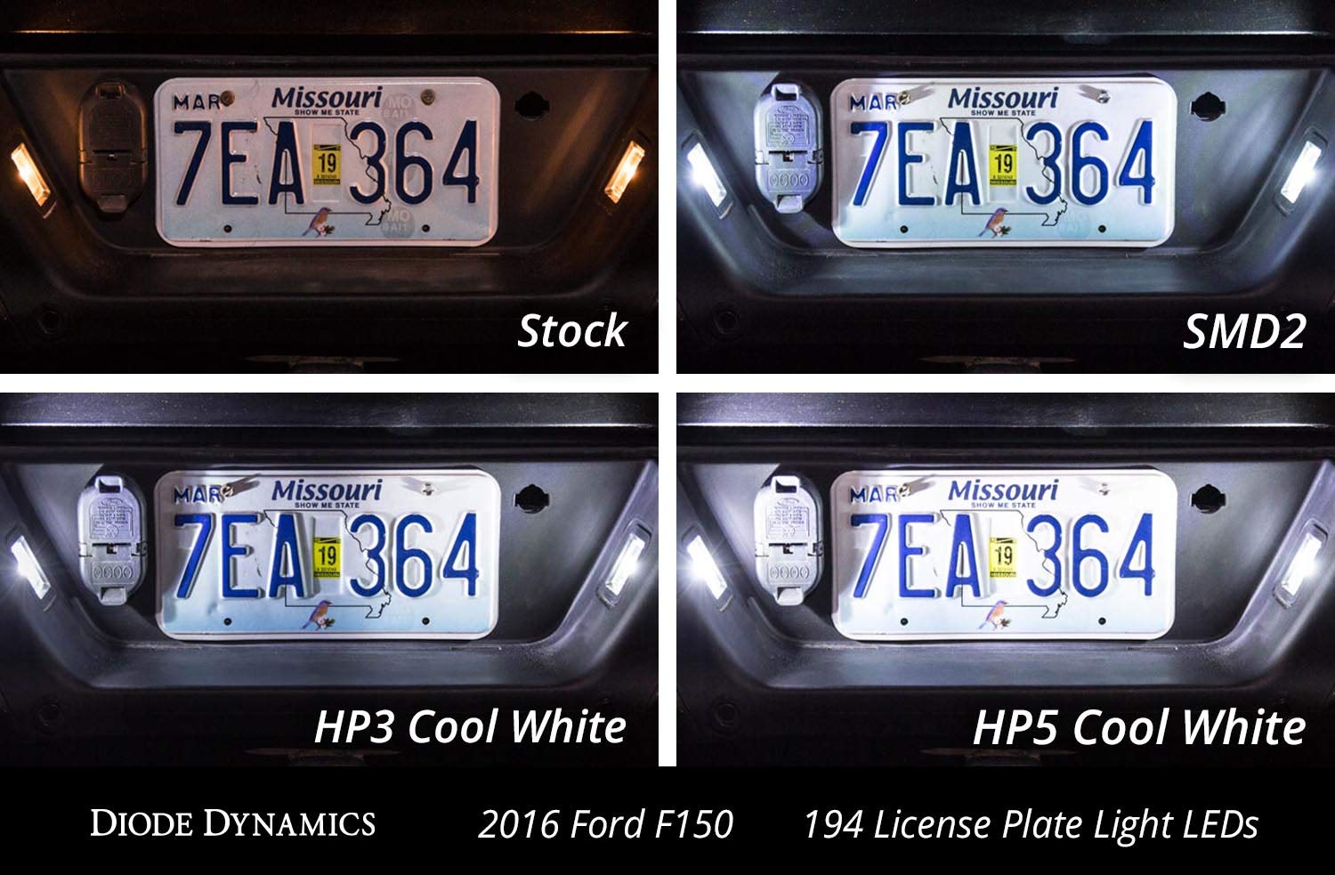 Diode Dynamics License Plate Leds Compatible With Ford F-150 1997-2017 (Pair), 194 Smd2 Cool White (6000K)