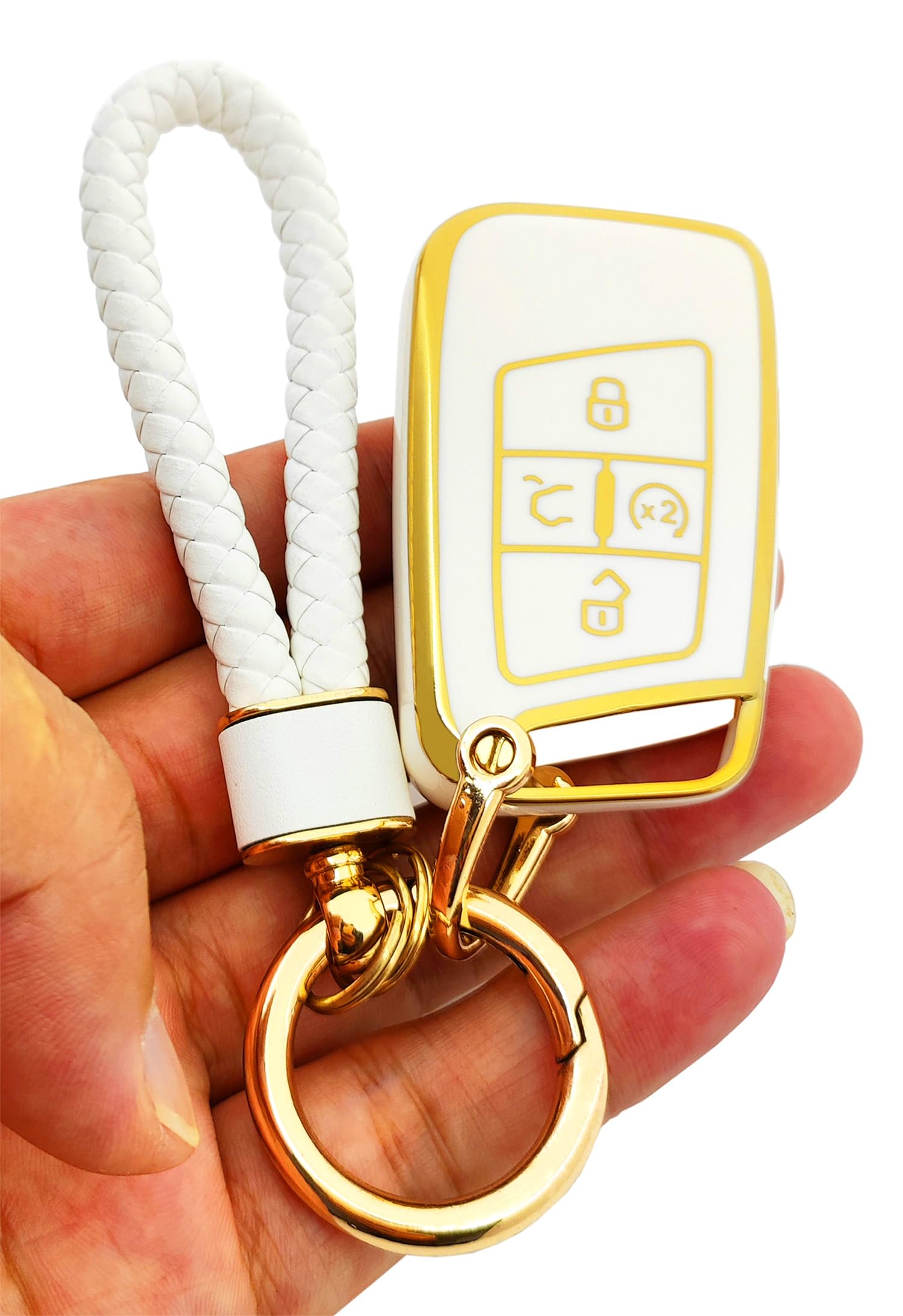 Arruweer Key Fob Cover For Vw Soft Tpu Key Fob Case Holder Protector Compatiable With Volkswagen Tiguan Atlas Jetta Passat Golf