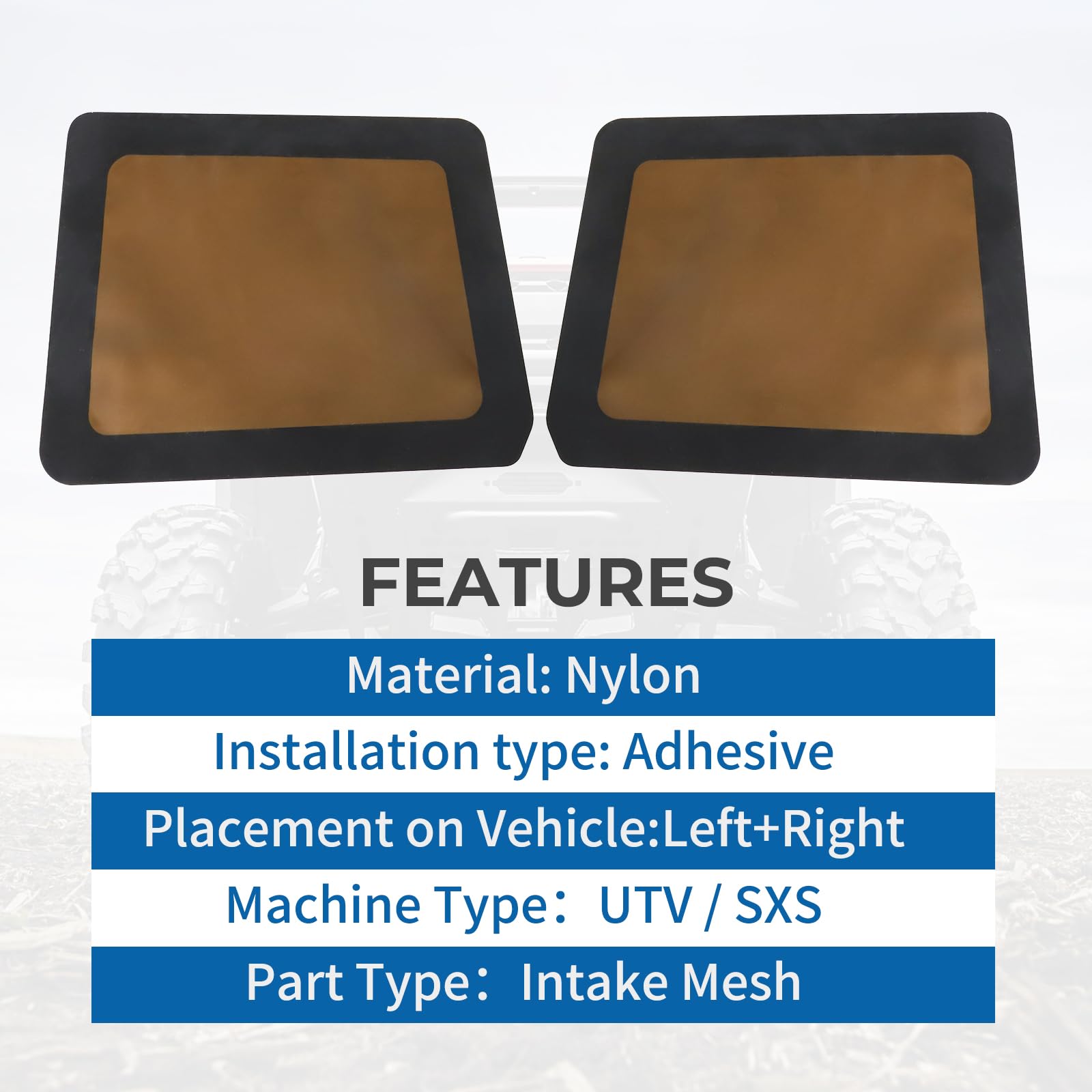 Wikibb Air Vent Cover For Polaris Ranger 1000 900 Crew Xp,2 Pcs Frog Skin Mesh Sticks Air Flow Vent Grille Protection Anti-Blocking Protector Accessories Fit(Right + Left)