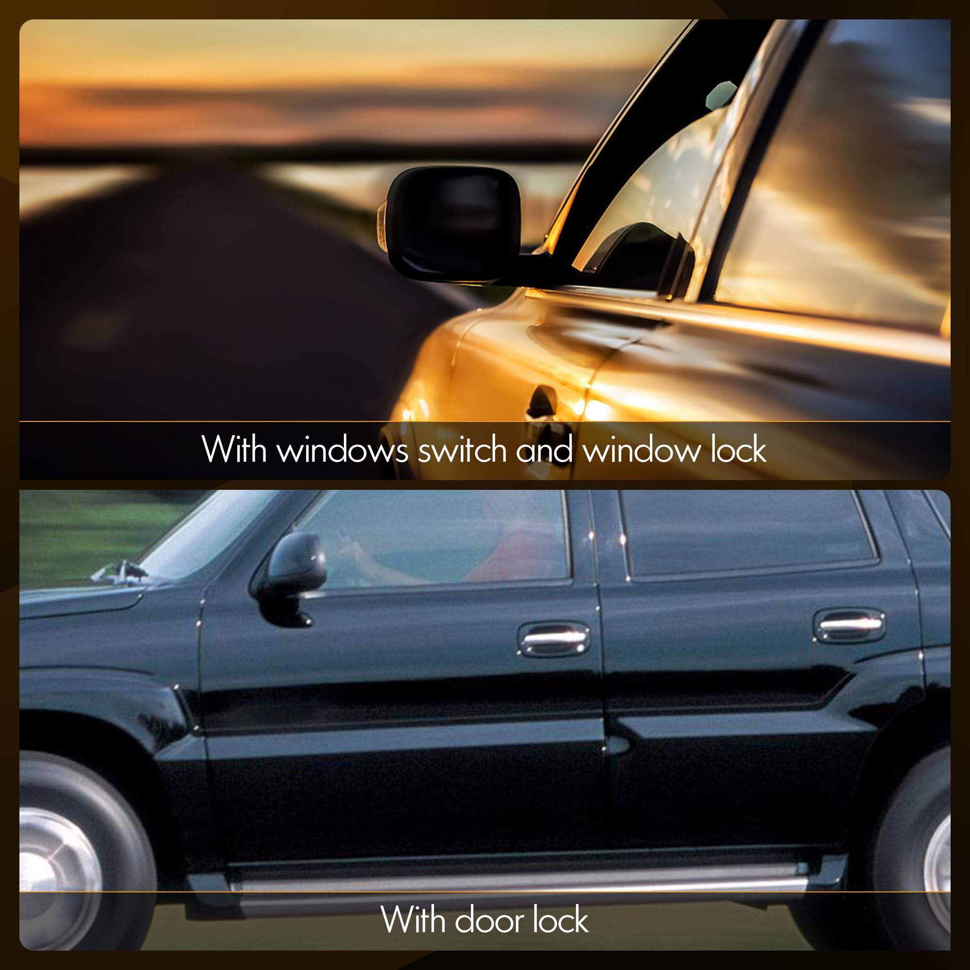 15883323 Front Driver Side Door Lock and Power Window Switch & Black Bezel Cover Fit for 2003-2008 Chevy Avalanche Silverado Sub