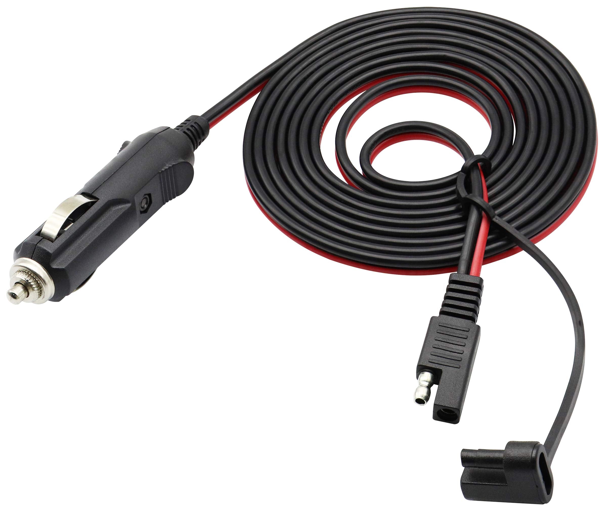 Aaotokk Sae To Cigarette Lighter Cable,16Awg 12V Cigarette Lighter Male Plug To Sae 2 Pin Quick Release Disconnect Connector Plu