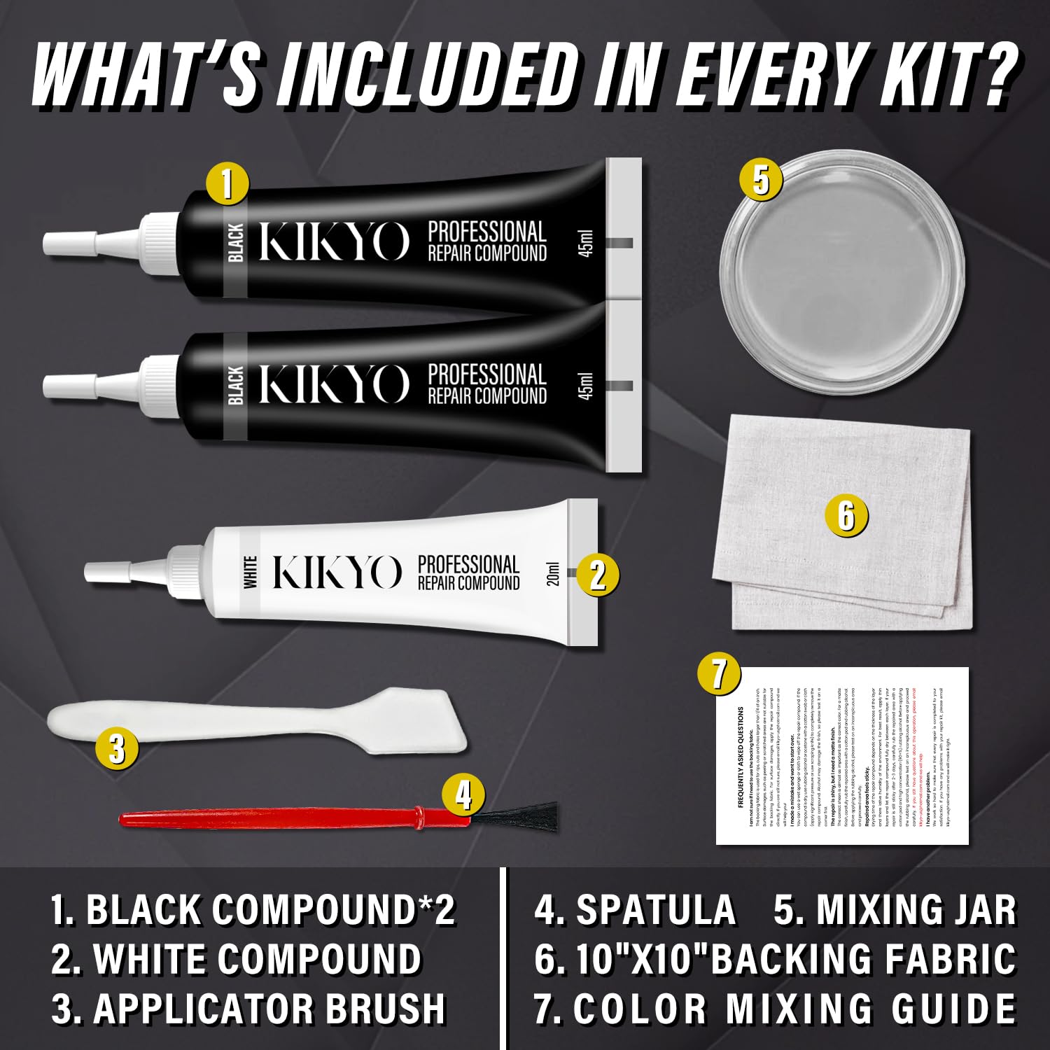 Black Leather Repair Kit Car Interior, Color Match Leather Seat Repair Kit For Cars, Easily Used Car Leather Repair Kit To Repai