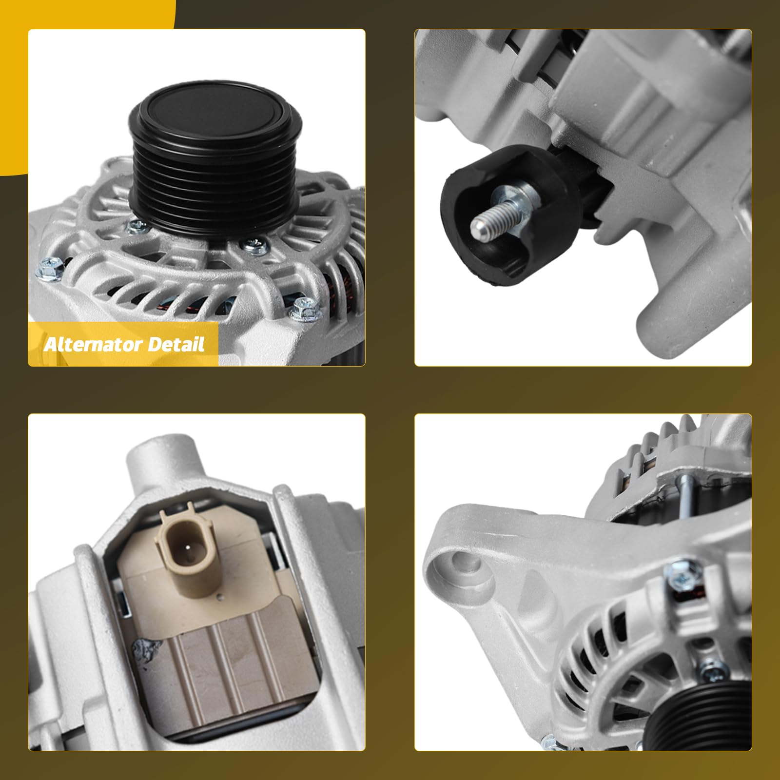 YINAVAGAD Alternator for Honda Accord 2.4L 2013 2014 2015 2016 2017, Replace 31100-5A2-A02 31100-5A2-A02RM 31100-5A2-AA000M2 A00