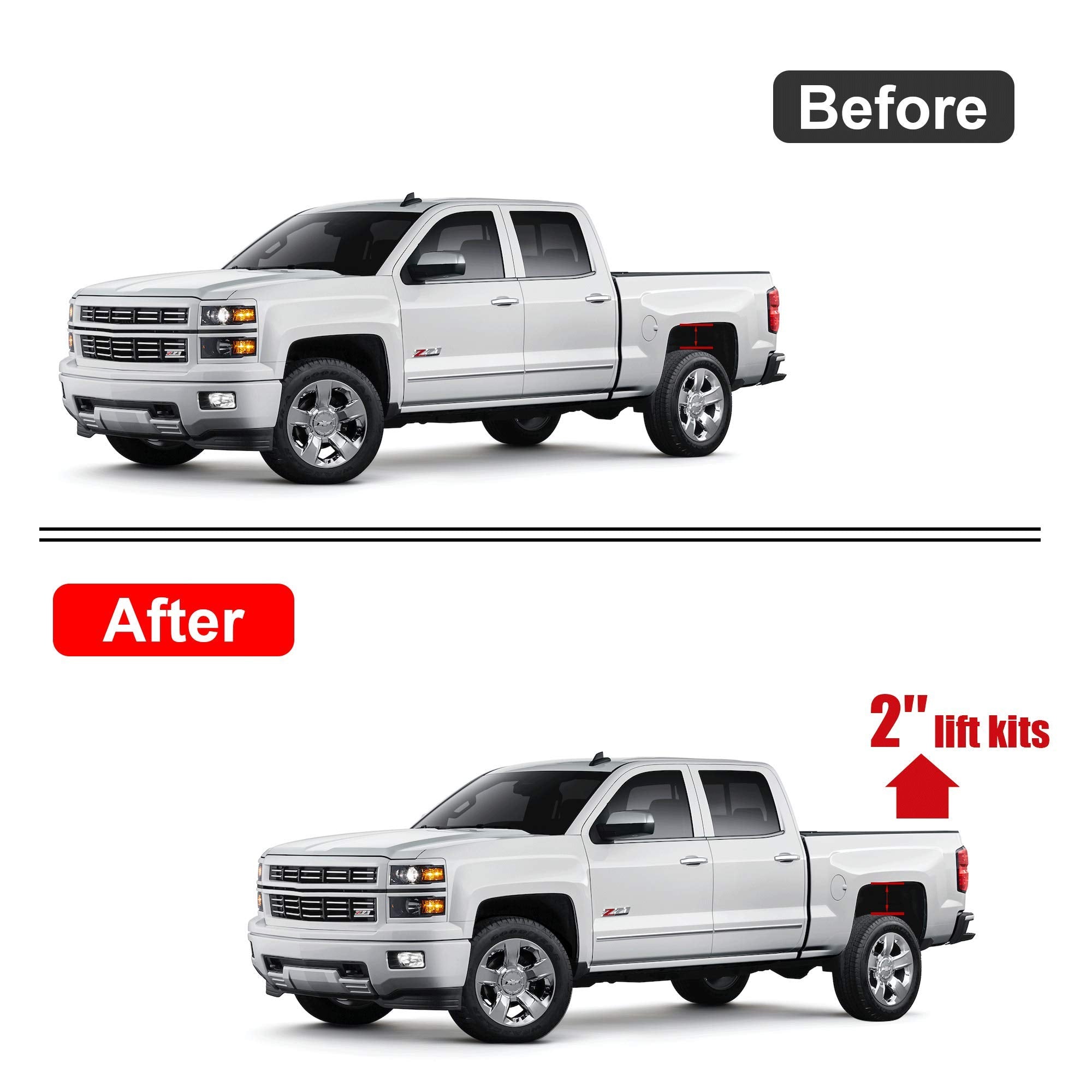 2 Inch Rear Lift Blocks For Tacoma/Tundra, 2 Rear Leveling Kit Compatible With 1995-2021 Tacoma,2000-2021 Tundra