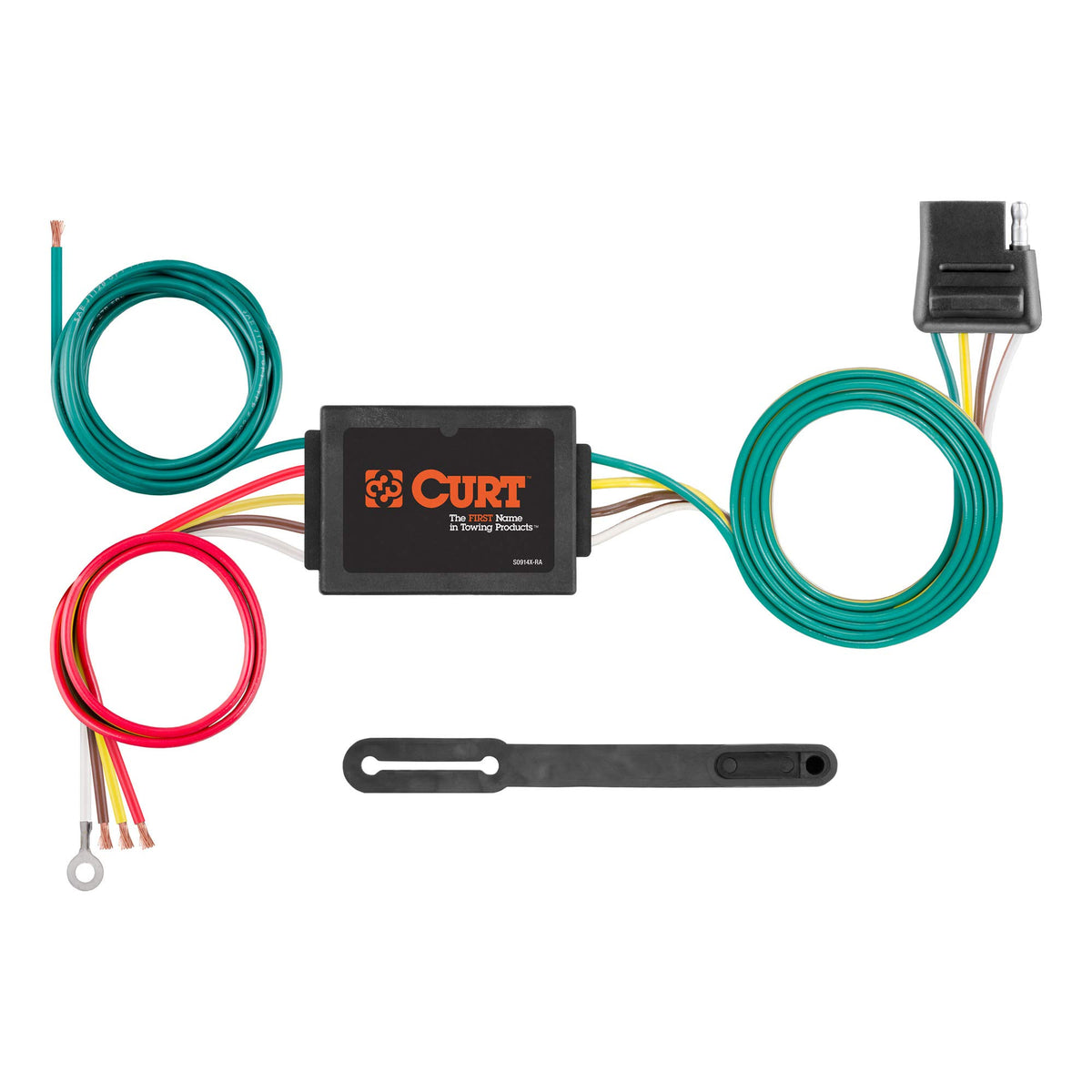 Curt 56175 Non-Powered 3-To-2-Wire Splice-In Tail Light Converter, 4-Pin Wiring Harness , Black