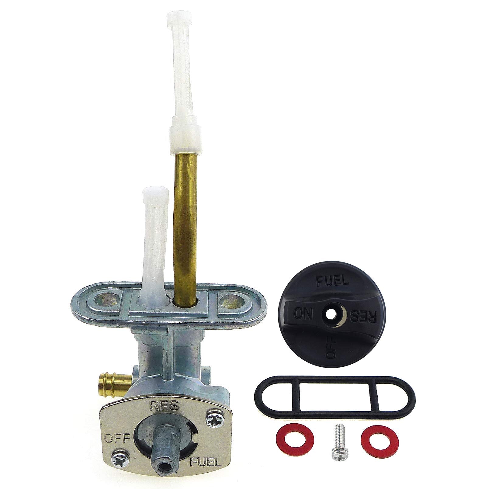 Fuel Valve Petcock Fit for Arctic Cat ATV 250 300 400 500 1998-2005, Knob Switch with On/Off/Res/Fuel Replace for 0470-344 0470-