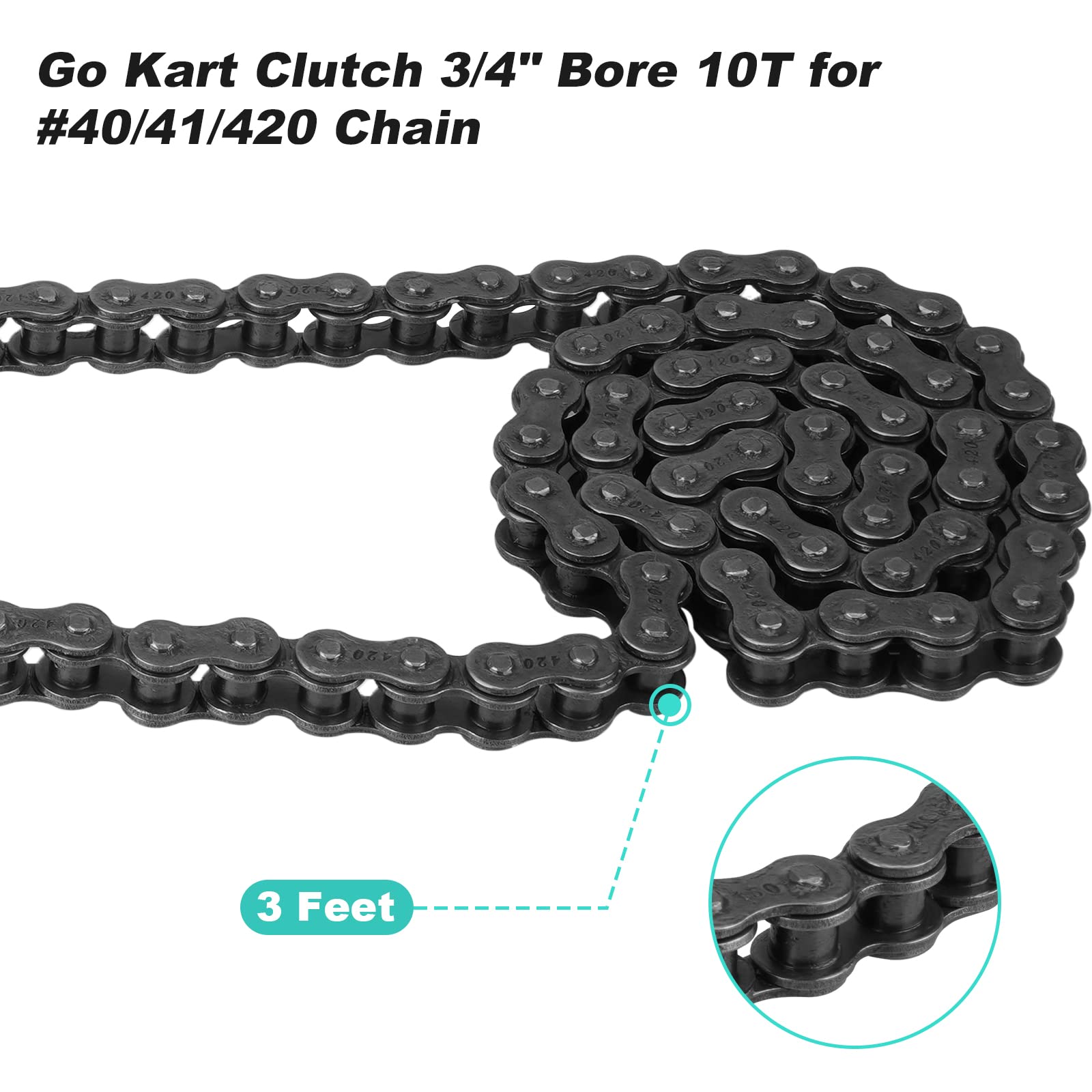 Go Kart Clutch 3/4 Bore 10T With #40/41/420 Chain, For Predator 212 Centrifugal Clutch Fit For Minibike Mb165 & Mb200 And Honda