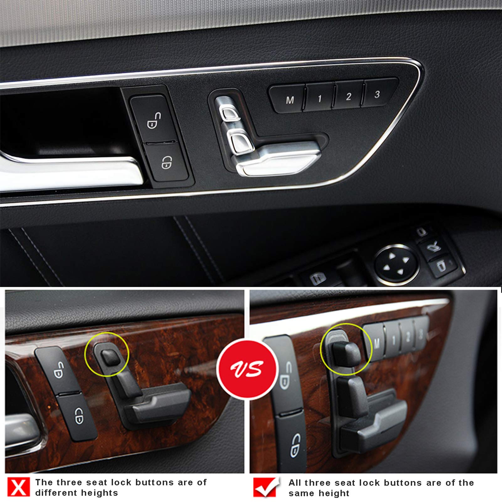 Jaronx for Mercedes Benz Left Side Door Seat Adjustment Button Replacement,Seat Control Switch Headrest Buttons B-Class W246,C-Class W204,E-Class W212,ML W166,CLA W117,GLK X204,GL X166(NOT for 2015+)