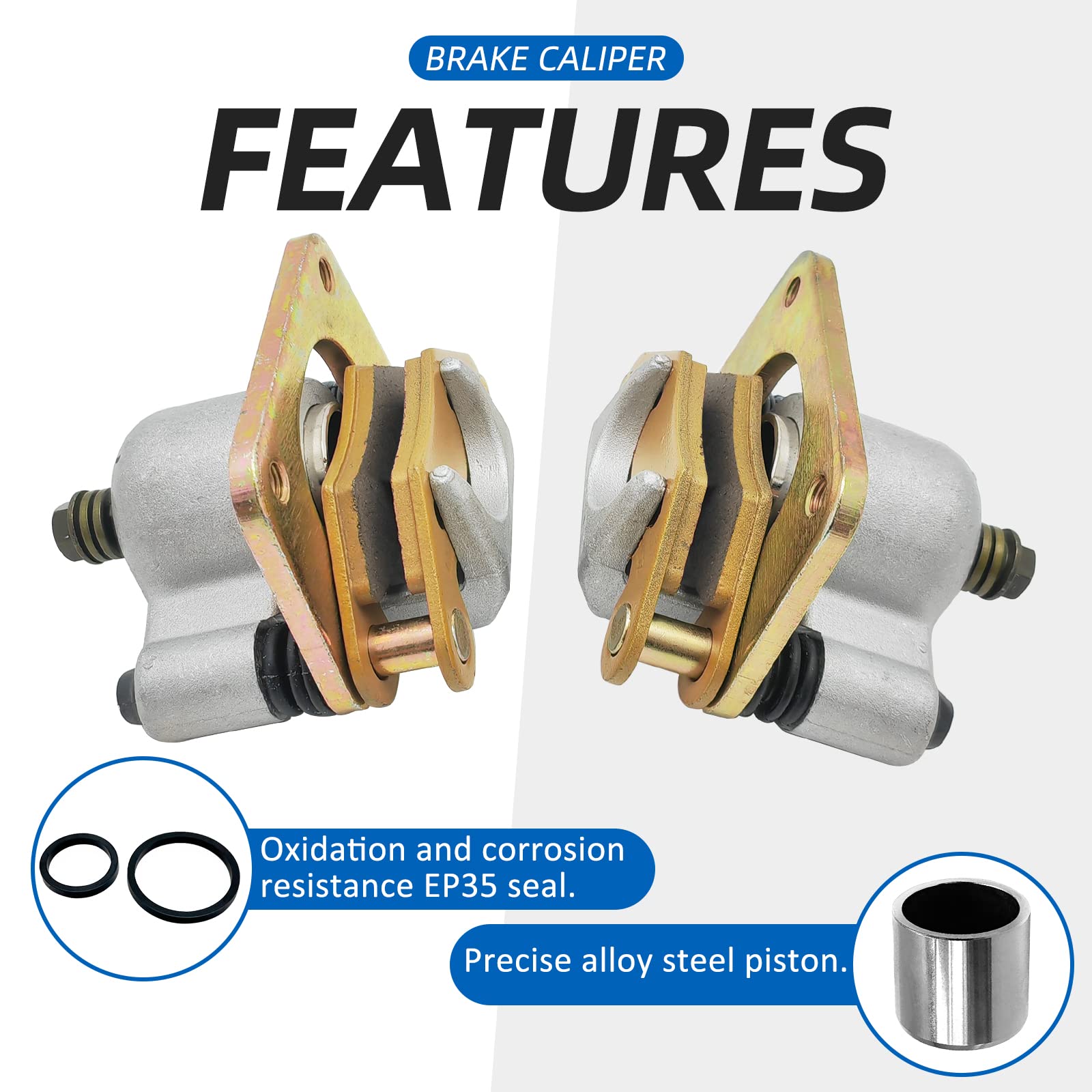 M MATI Rear Brake Caliper Assembly for Polaris RZR 800 & Sportsman 500/700/800, Models 1911544 & 1911545