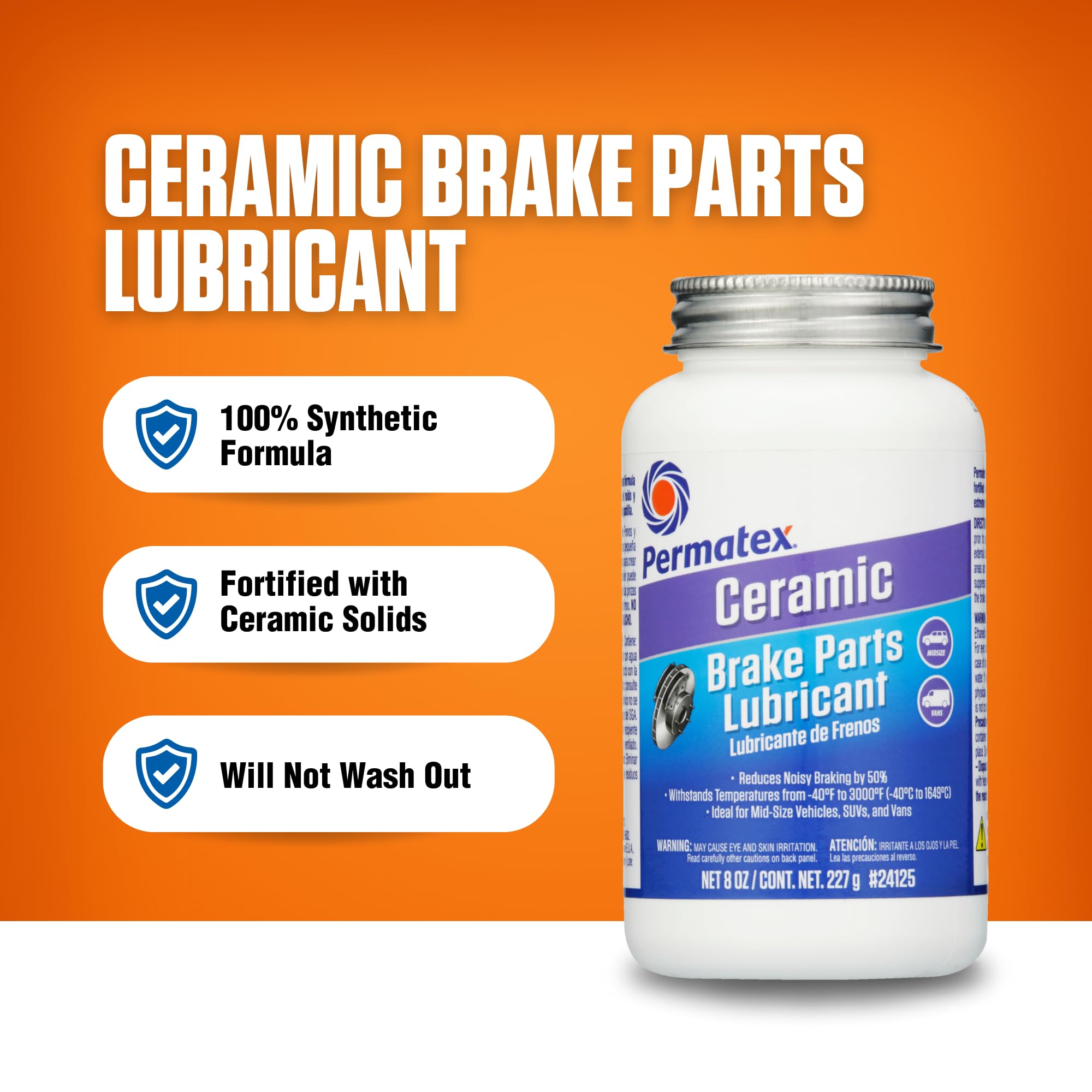 Permatex 24125-6PK Ceramic Extreme Brake Parts Lubricant, 8 oz. (Pack of 6)