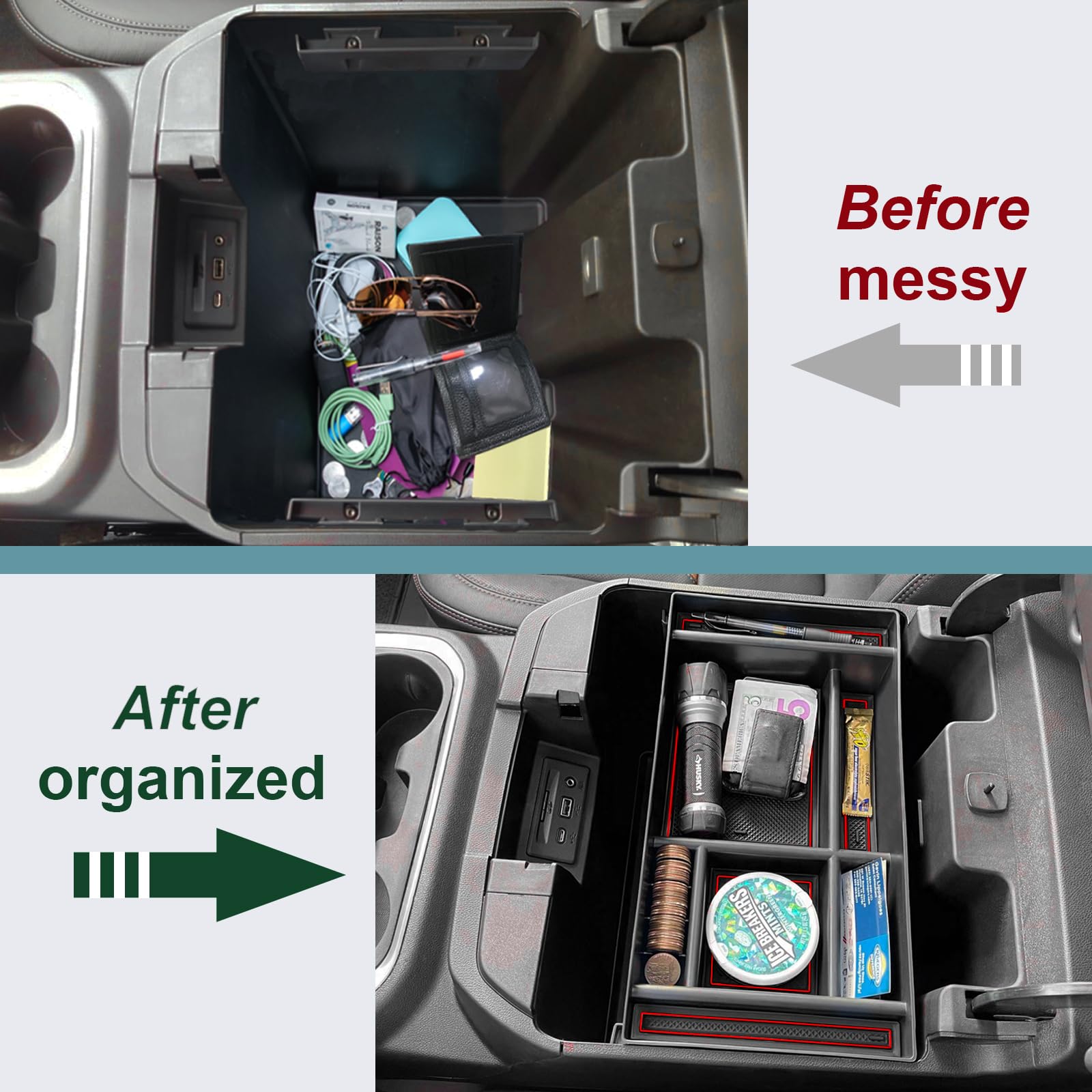 Pimcar Center Console Organizer Compatible With 2019-2022 Chevy Silverado 1500/Gmc Sierra 1500 & 2020-2023 Chevy Silverado/Gmc S