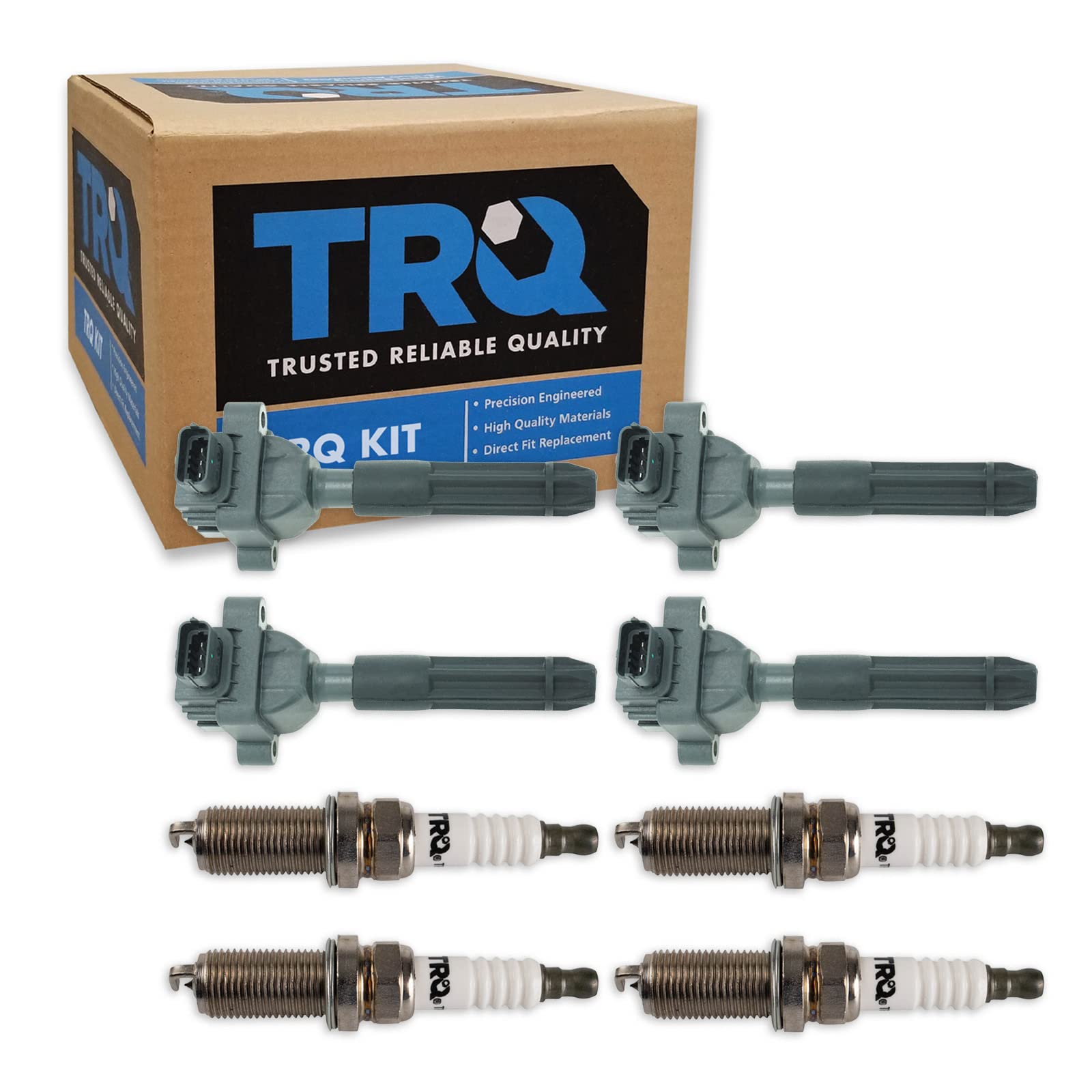 Trq Ignition Kit Ignition Coil Spark Plugs Compatible With 2002 Mercedes-Benz C230 2001-2004 Slk230