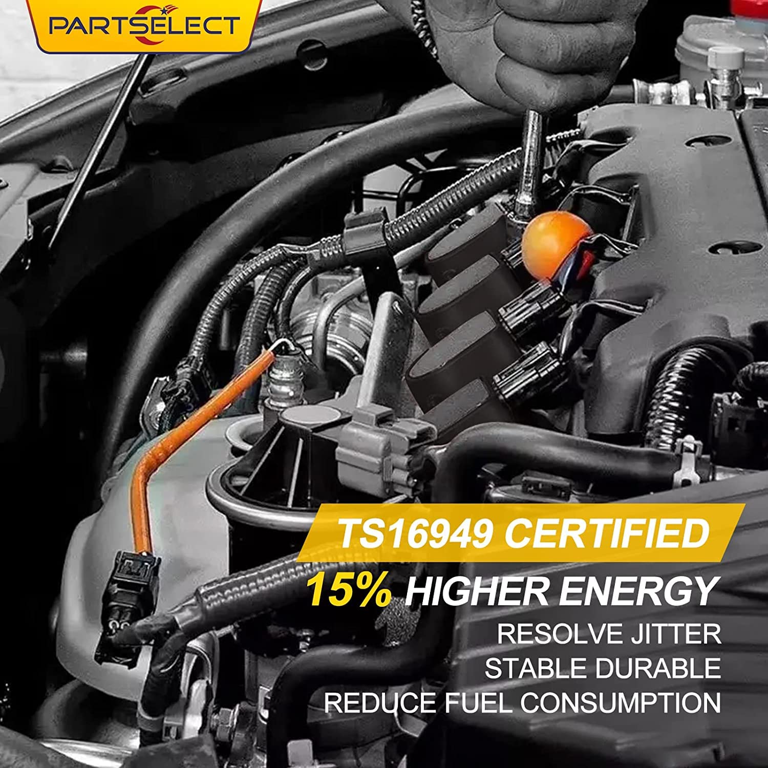 Partselect 1Pc Square Ignition Coil Pack Uf413 Replacement For Chevy Cadillac Gmc Avalanche Silverado Suburban Express Tahoe Imp
